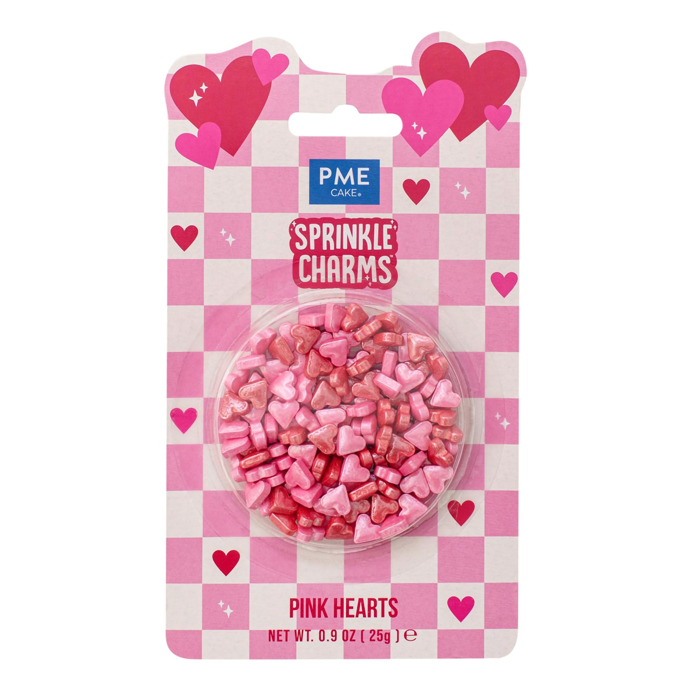PME Lyserøde Hjerte Sprinkle Charms - 25 gram