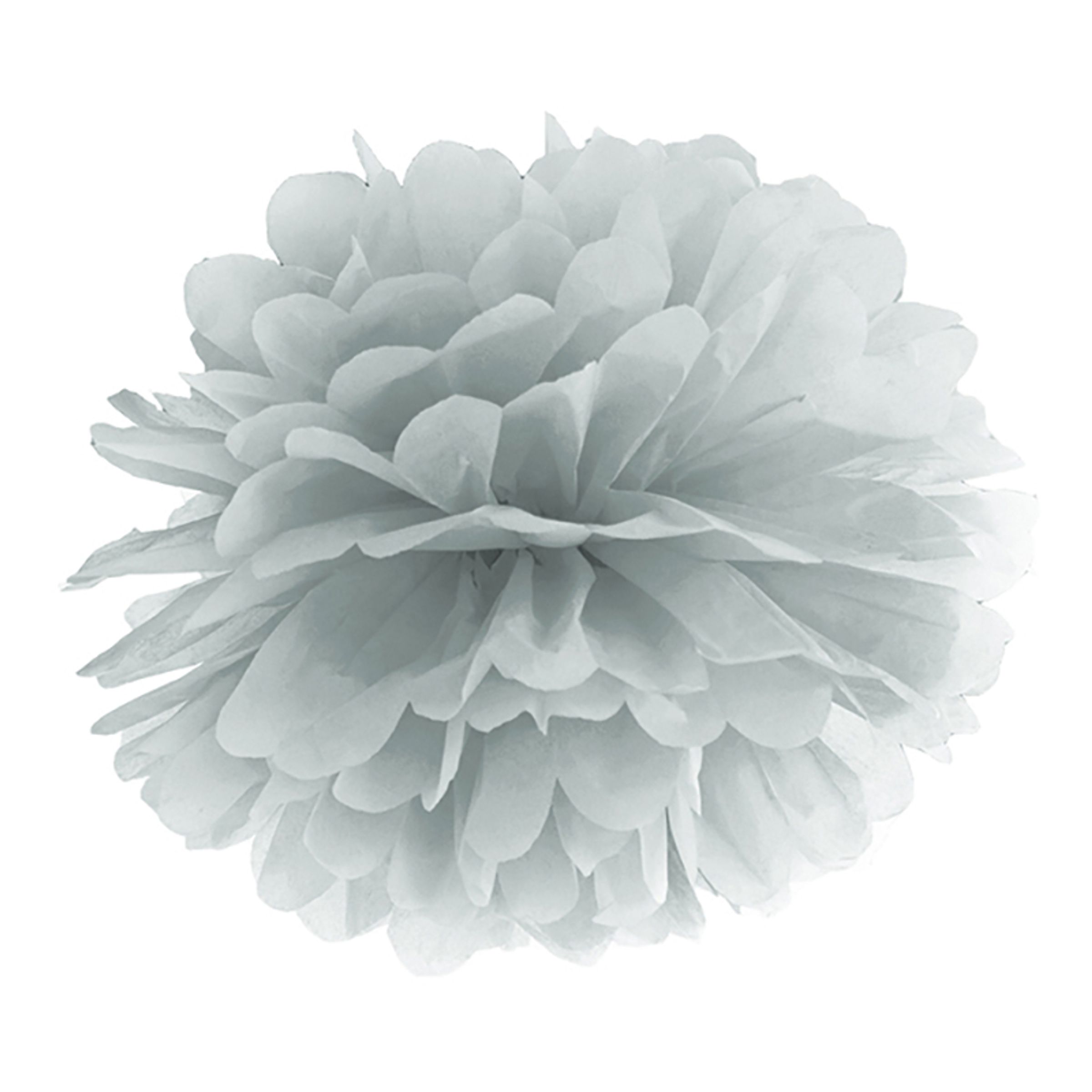 Pom Pom Sølv Hængende Dekoration - 25 cm