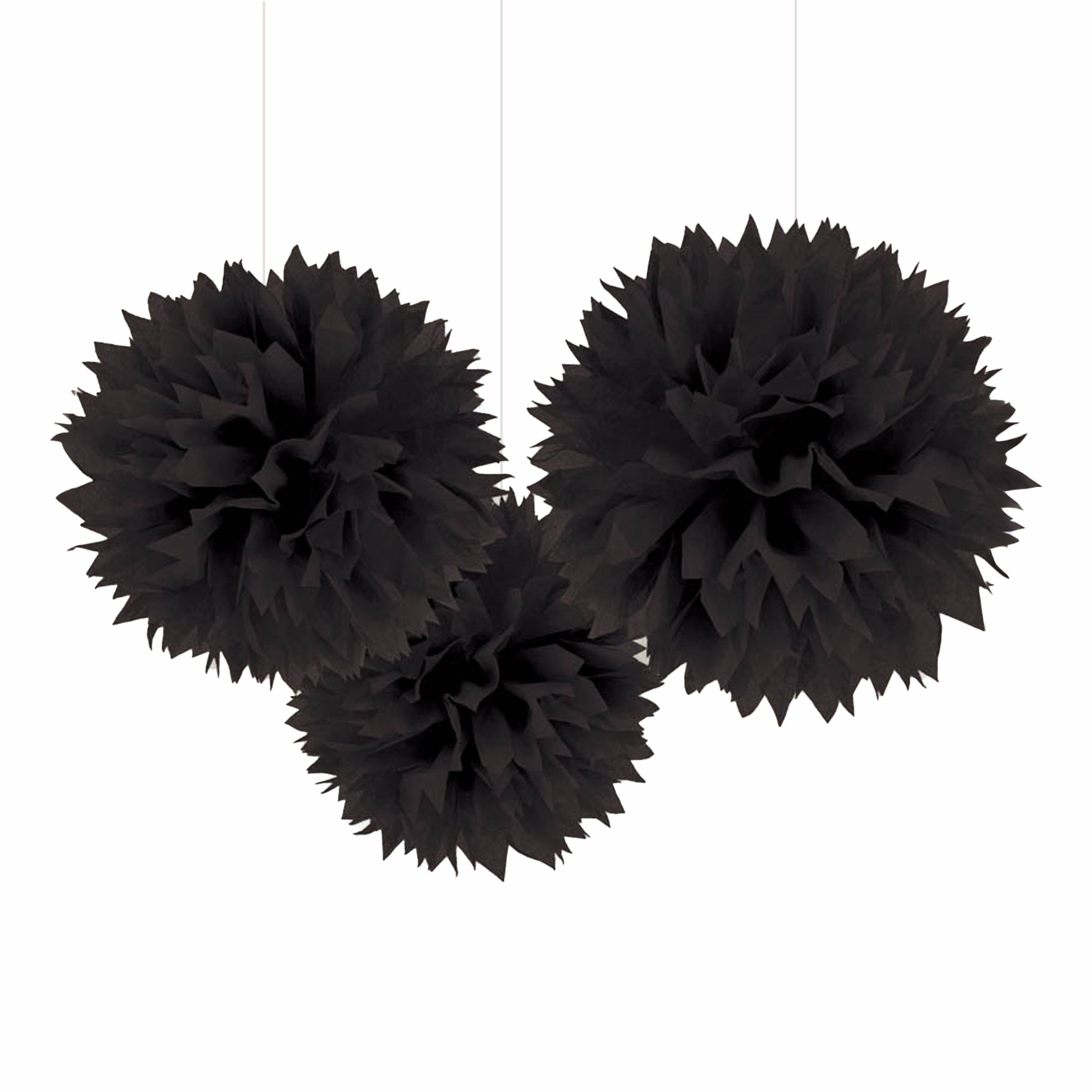 Pom-Poms Sorte Loftsdekoration - 3-pak