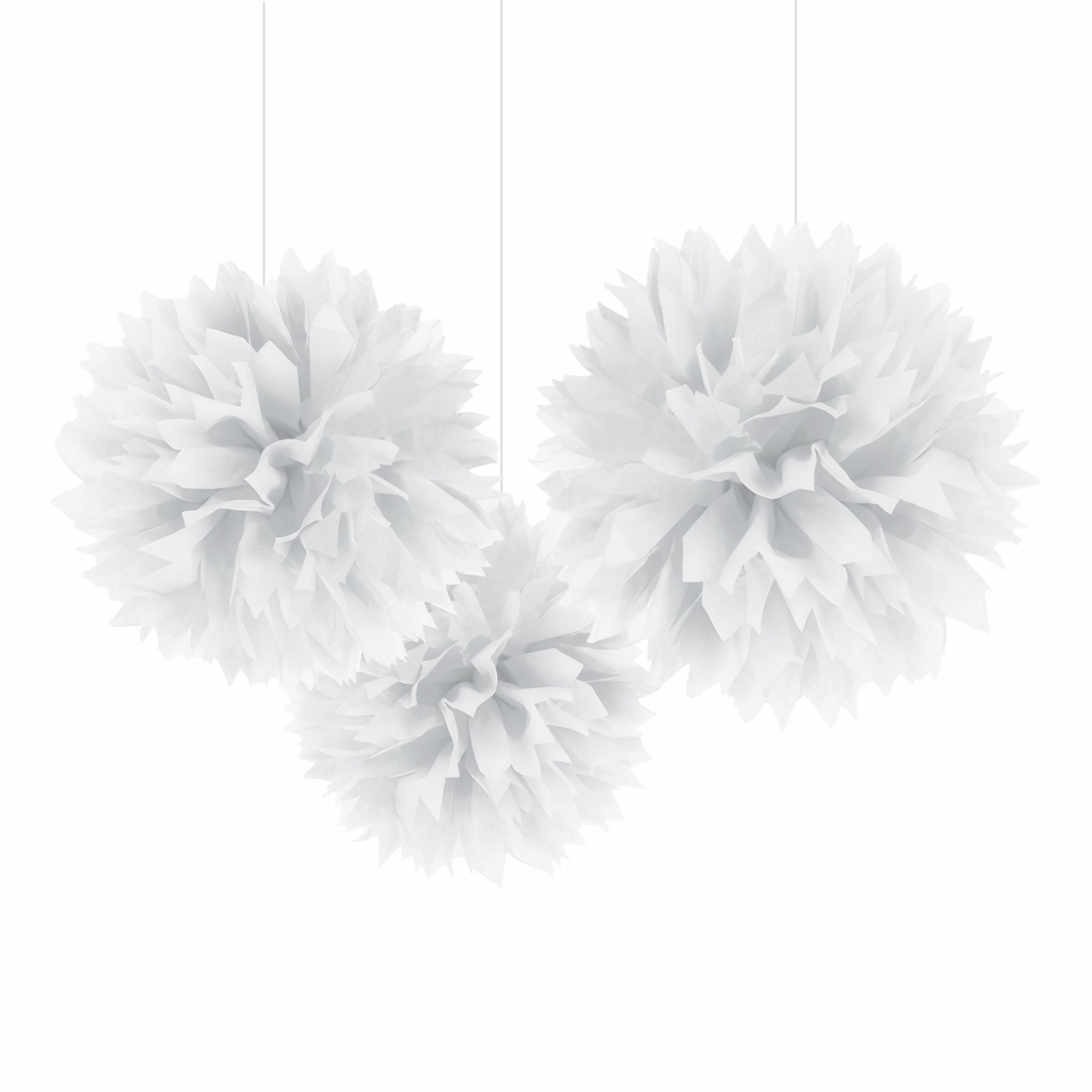 Pom-Poms Hvid Loftsdekoration - 3-pak