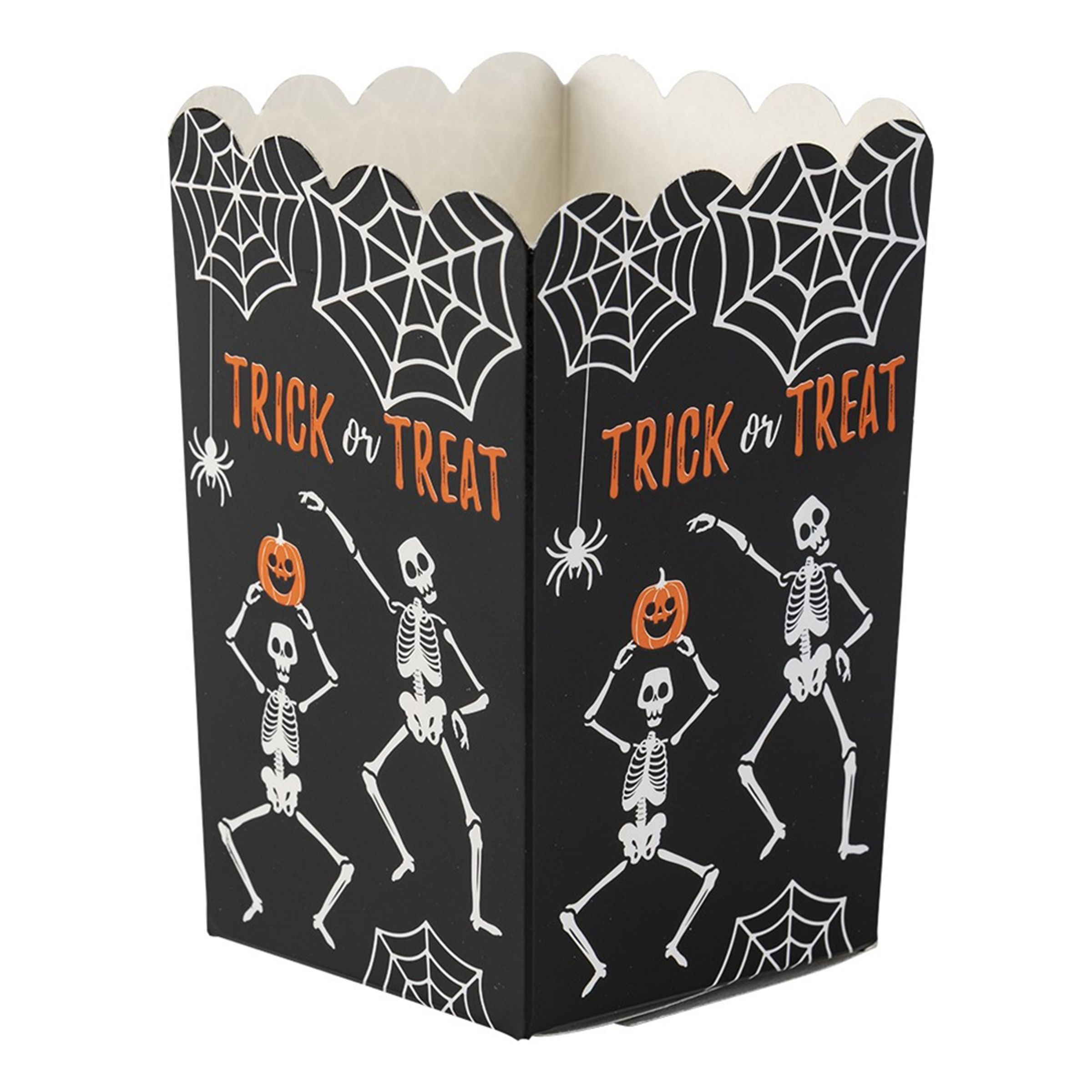 Halloween popcornbægre 8 stk. - Skeletter