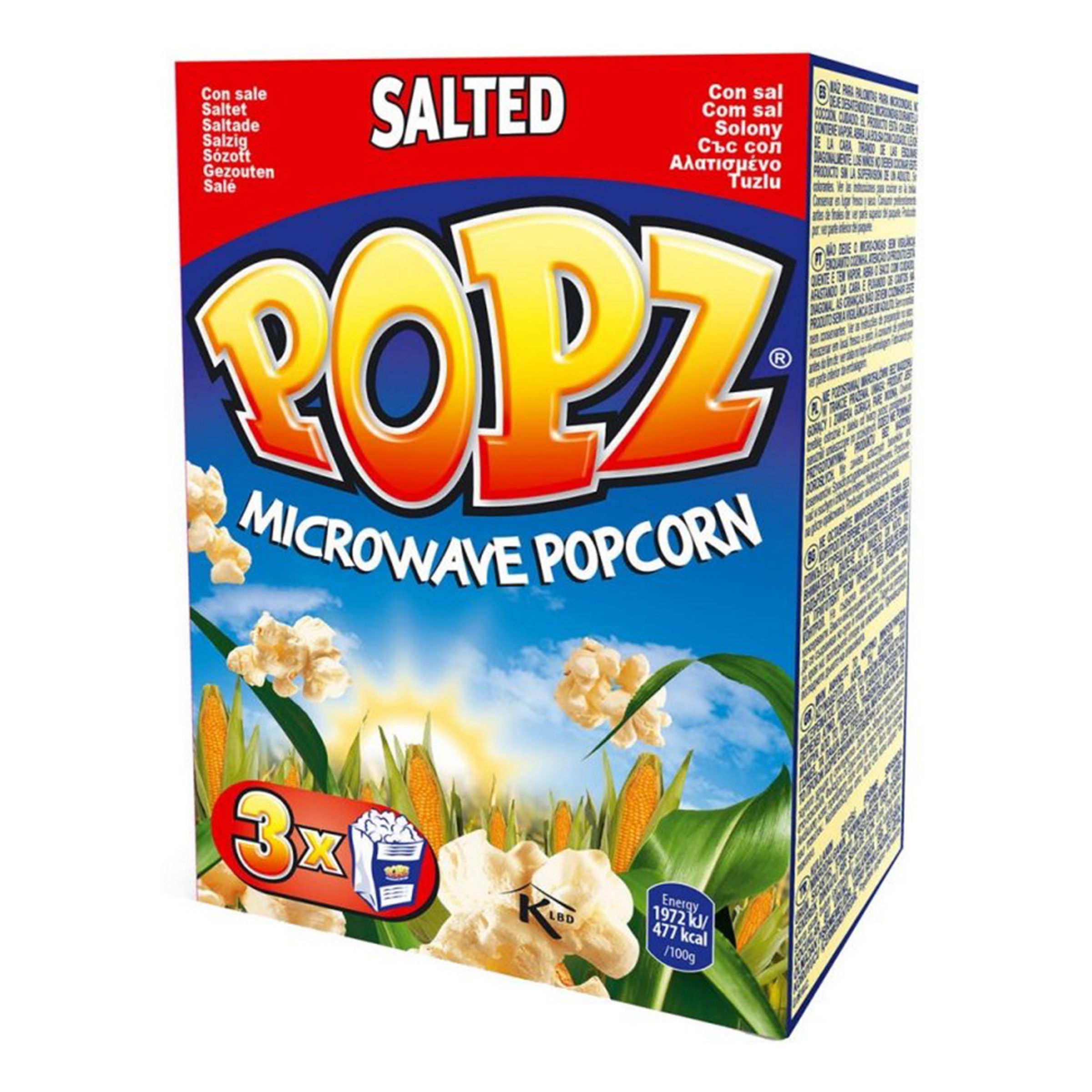 Popz Micropopcorn Salt - 3 x 85 g | Hem - Godis & Läsk - Snacks - Popcorn | Maskeradspecialisten