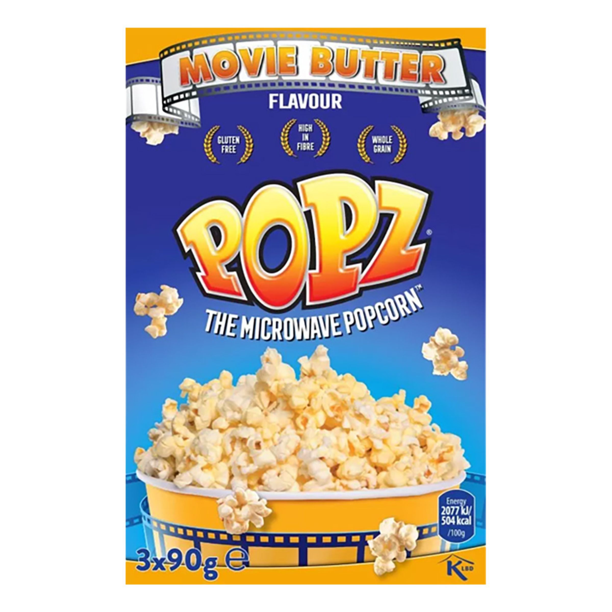 Popz Micropopcorn Smör - 3 x 90 g | Hem - Godis & Läsk - Snacks - Popcorn | Maskeradspecialisten
