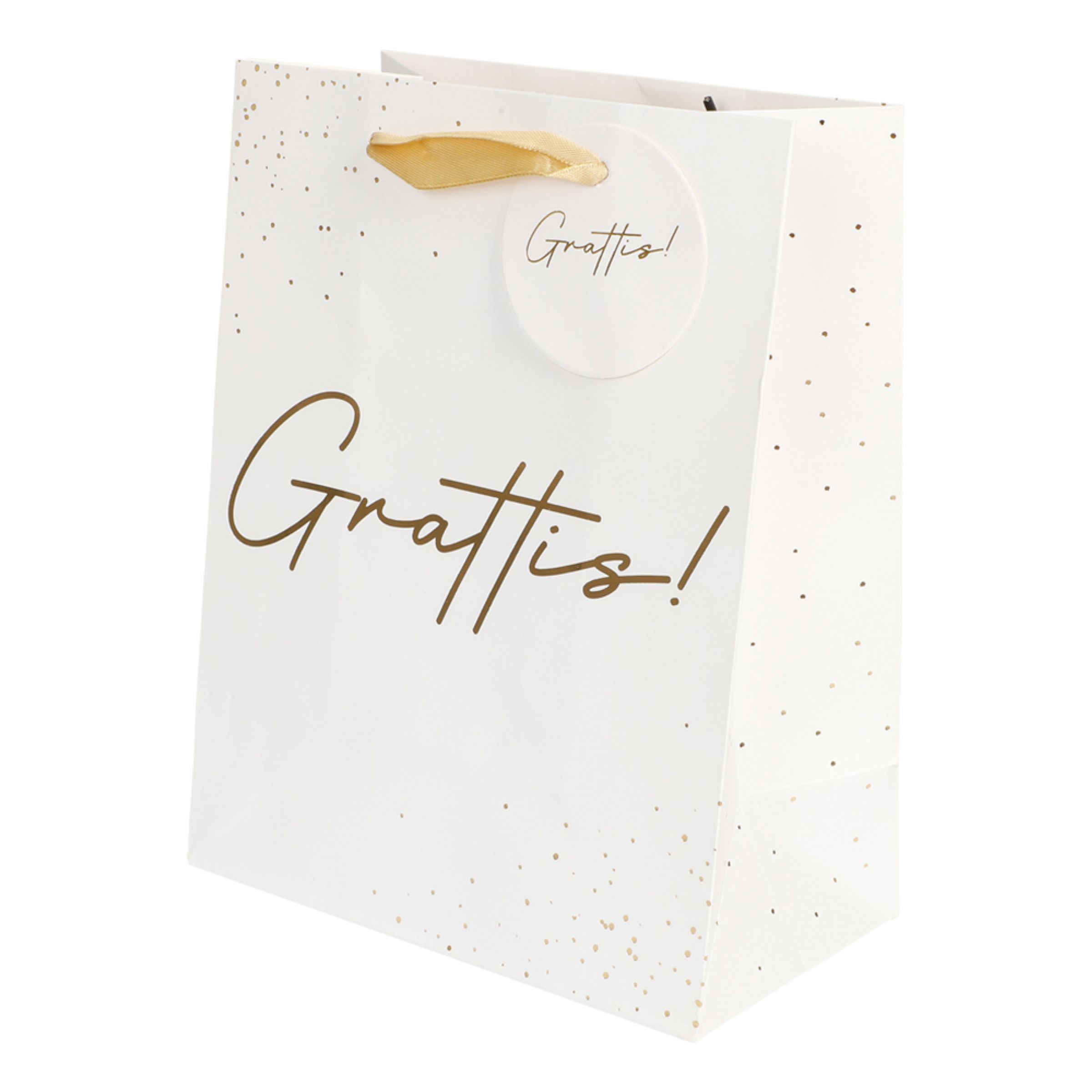 Presentpåse Guld Grattis | Hem - Festartiklar - Presentinslagning | Pryloteket