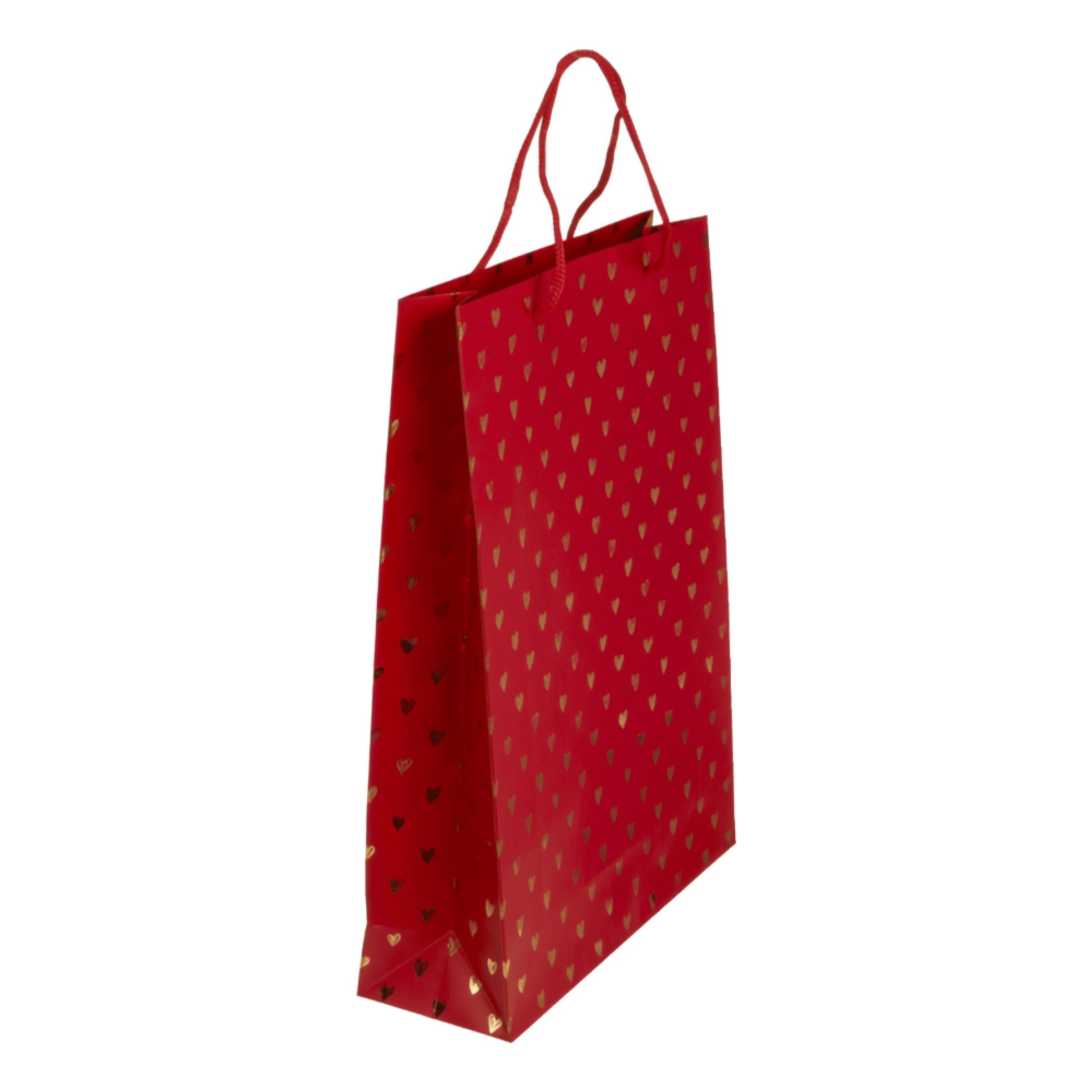 Gavepose Rød med Hjerter - 25 x 8,5 x 34 cm