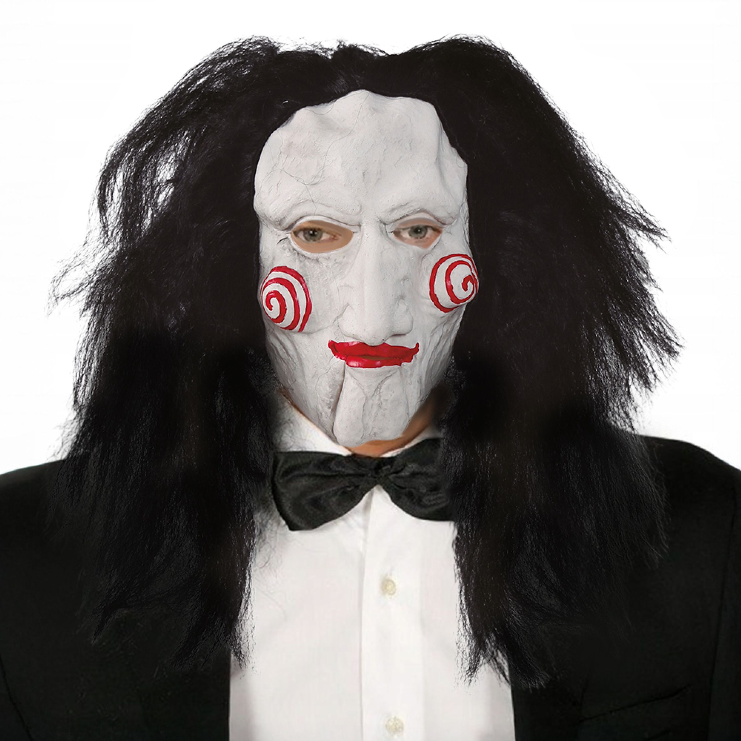 Skräckdocka Latexmask med Hår - One size