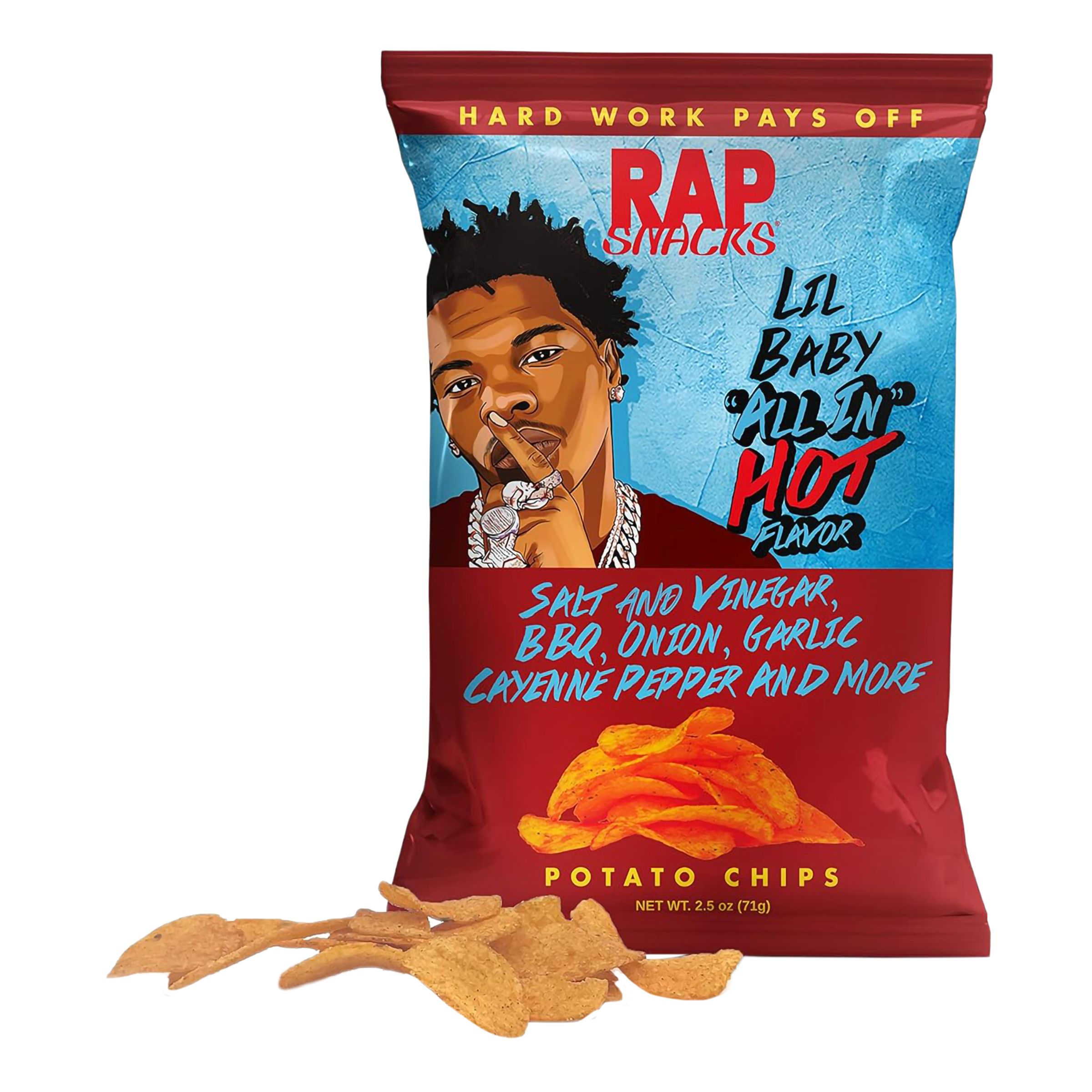RAP Snacks Lil Baby ""ALL IN"" Hot Flavor - 71 g | Hem - Godis & Läsk - Snacks - Chips | Maskeradspecialisten