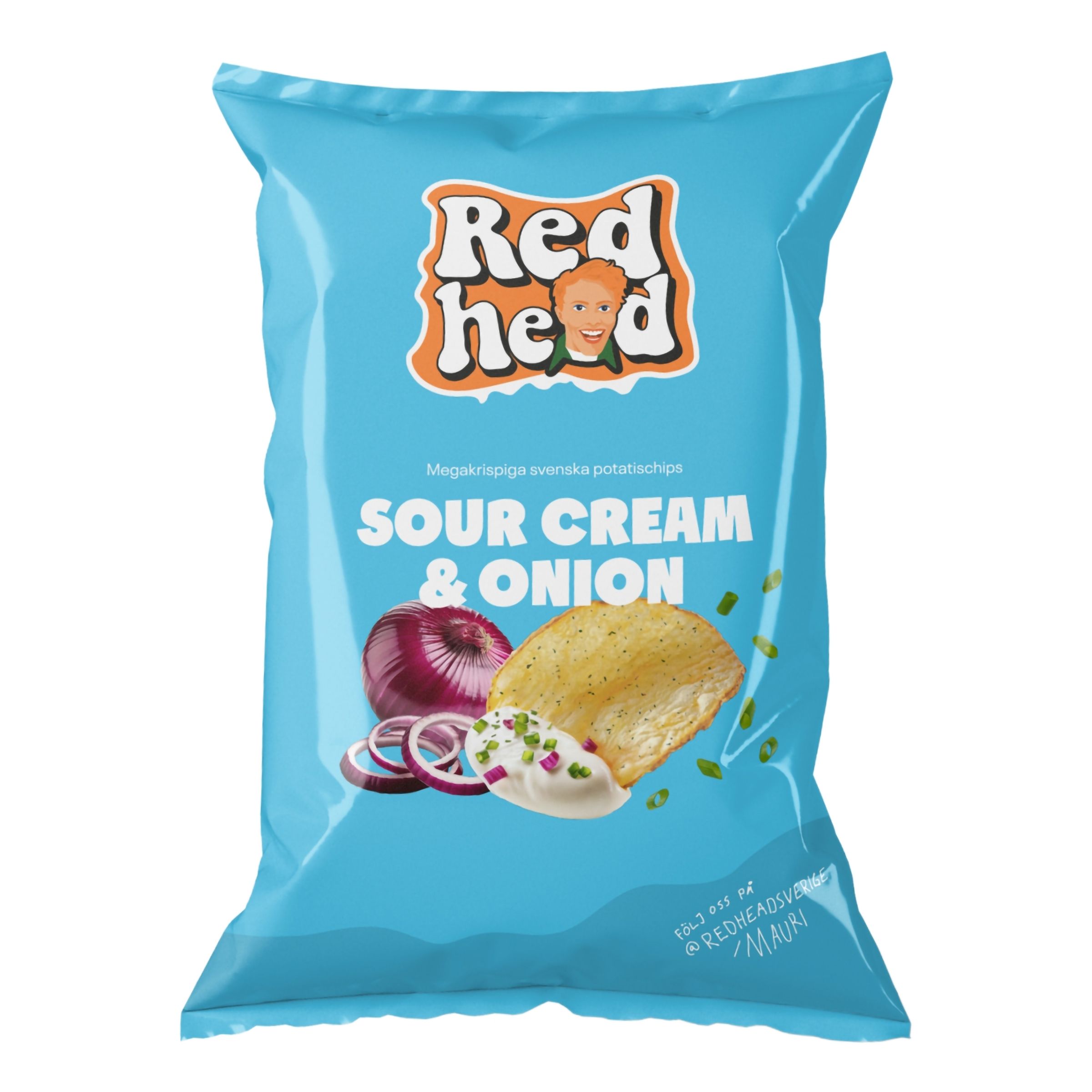 Redhead Sourcream & Onion Chips - 150 g | Hem - Godis & Läsk - Snacks - Chips | Maskeradspecialisten
