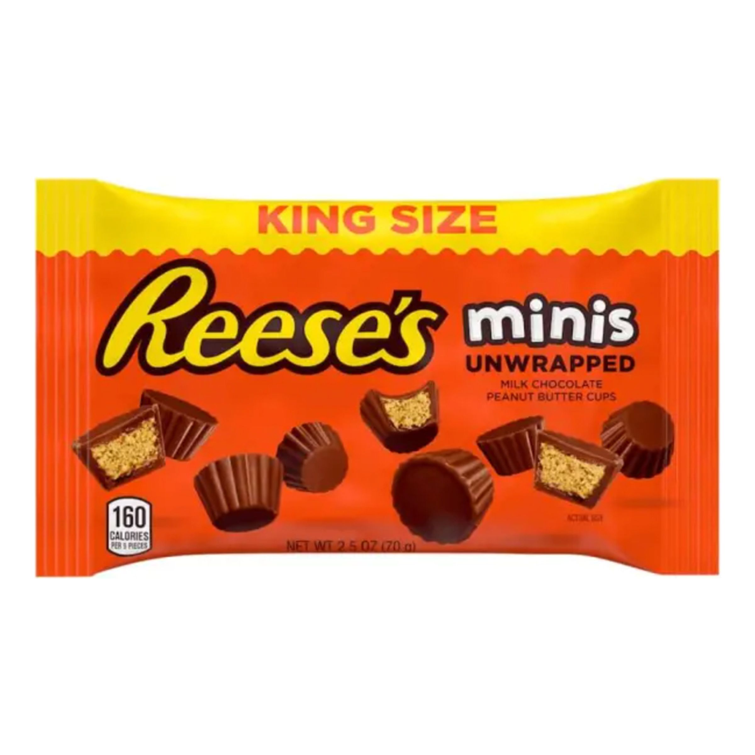 Reeses Kingsize Mini - 70 g | Hem - Godis & Läsk - Snacks - Nötter | Maskeradspecialisten