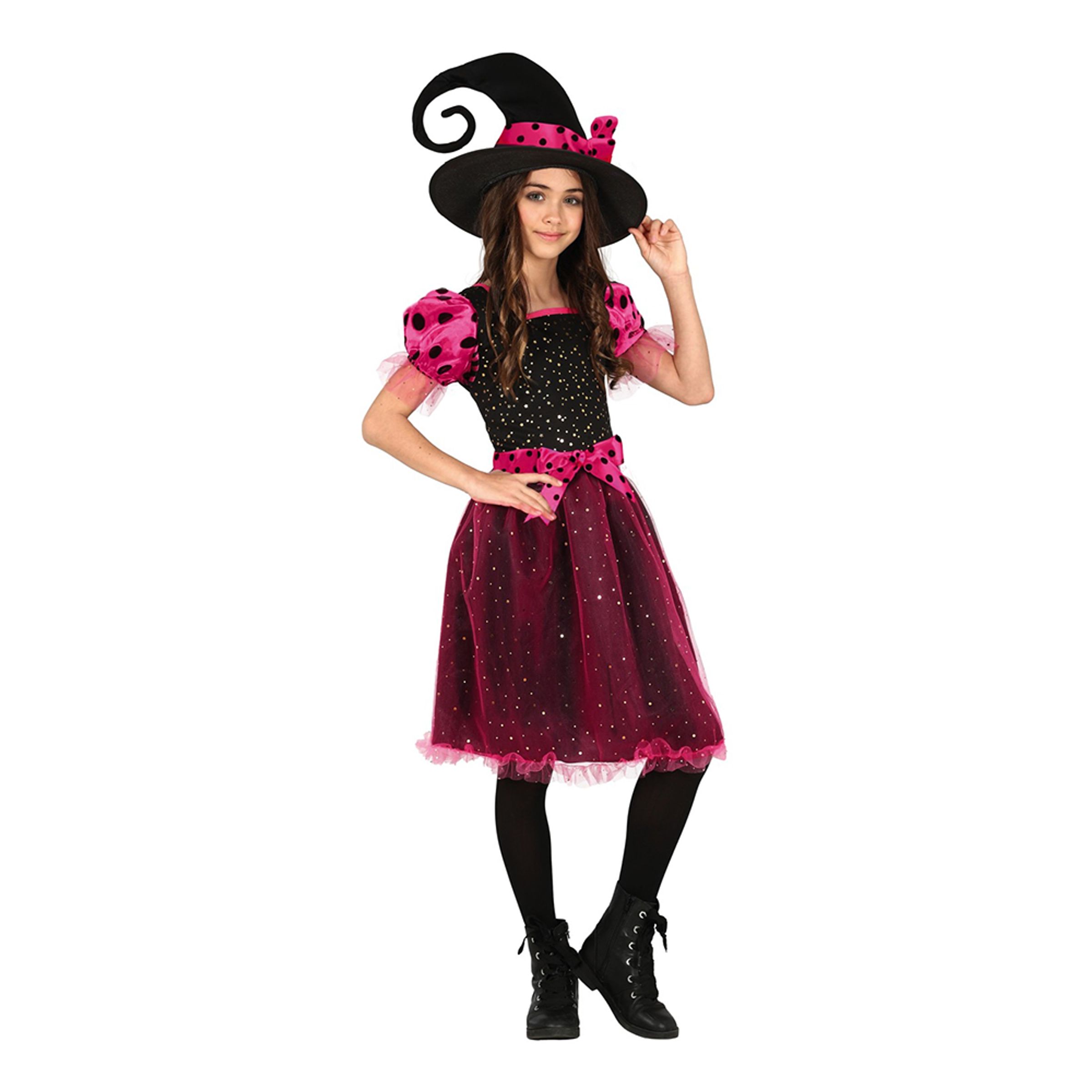 Rosa Häxa Barn Maskeraddräkt - Medium