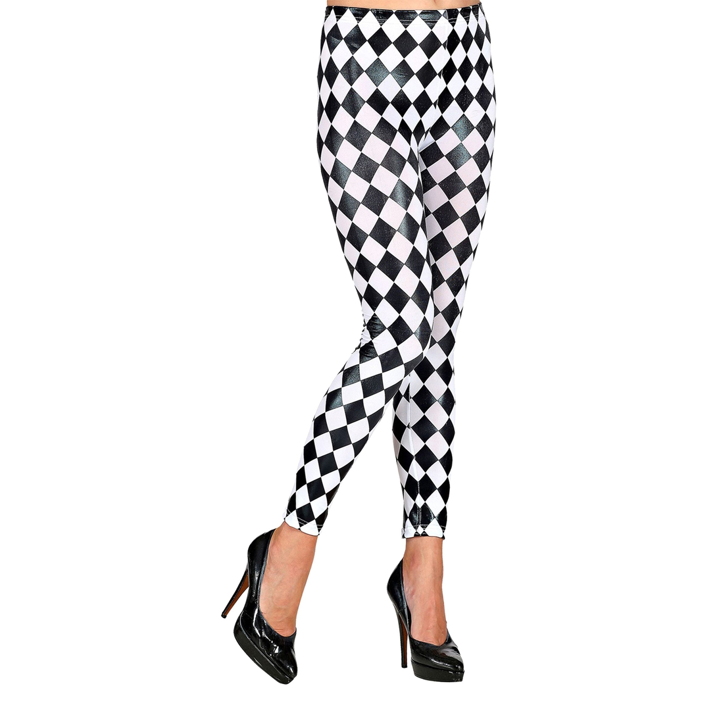Rutiga Leggings Svart/Vit - Small/Medium | Hem - Maskerad - Tillbehör - Maskeradaccessoarer | Maskeradspecialisten