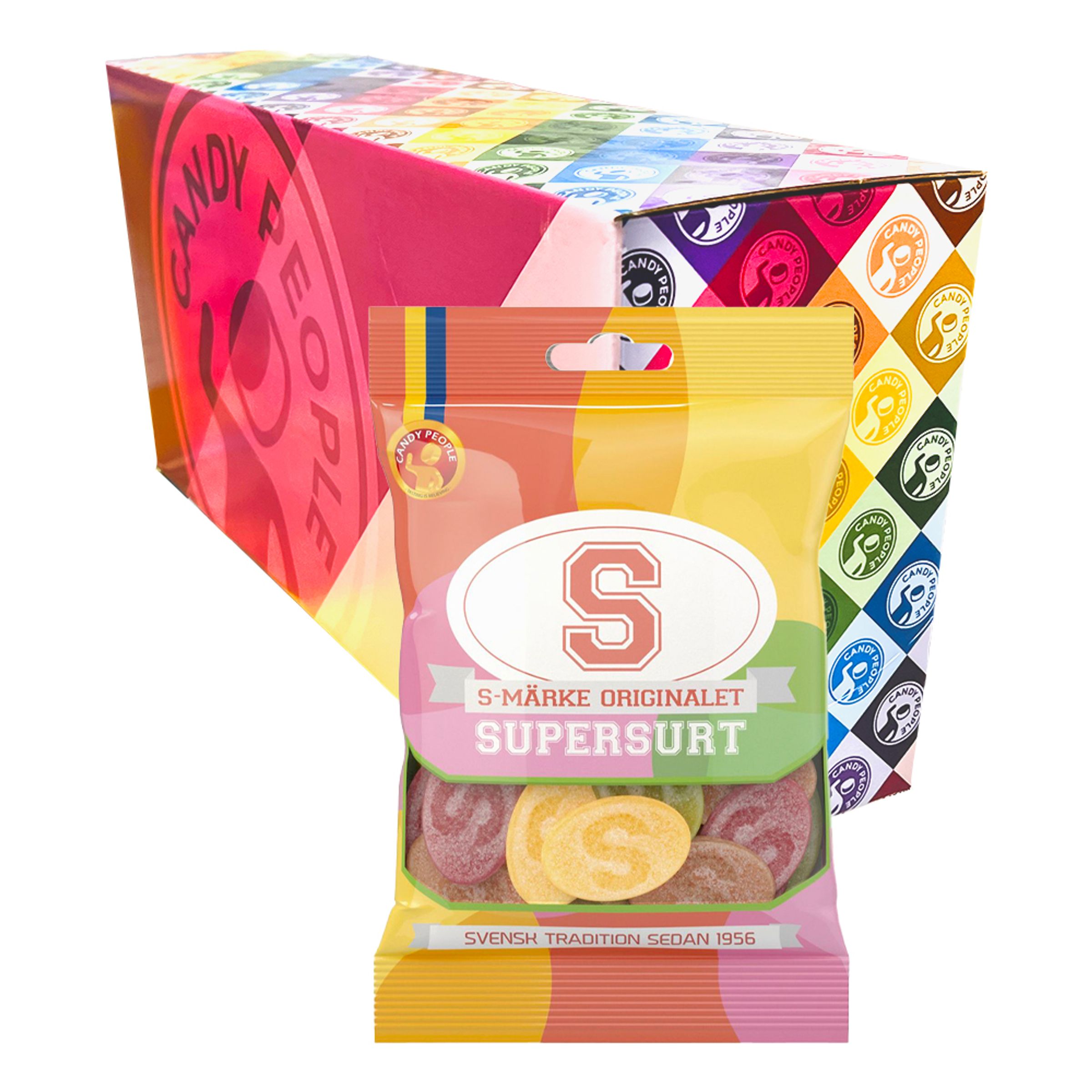 S-Märken Supersura Godispåsar Storpack - 18 x 80 g | Hem - Godis & Läsk - Godis | Maskeradspecialisten