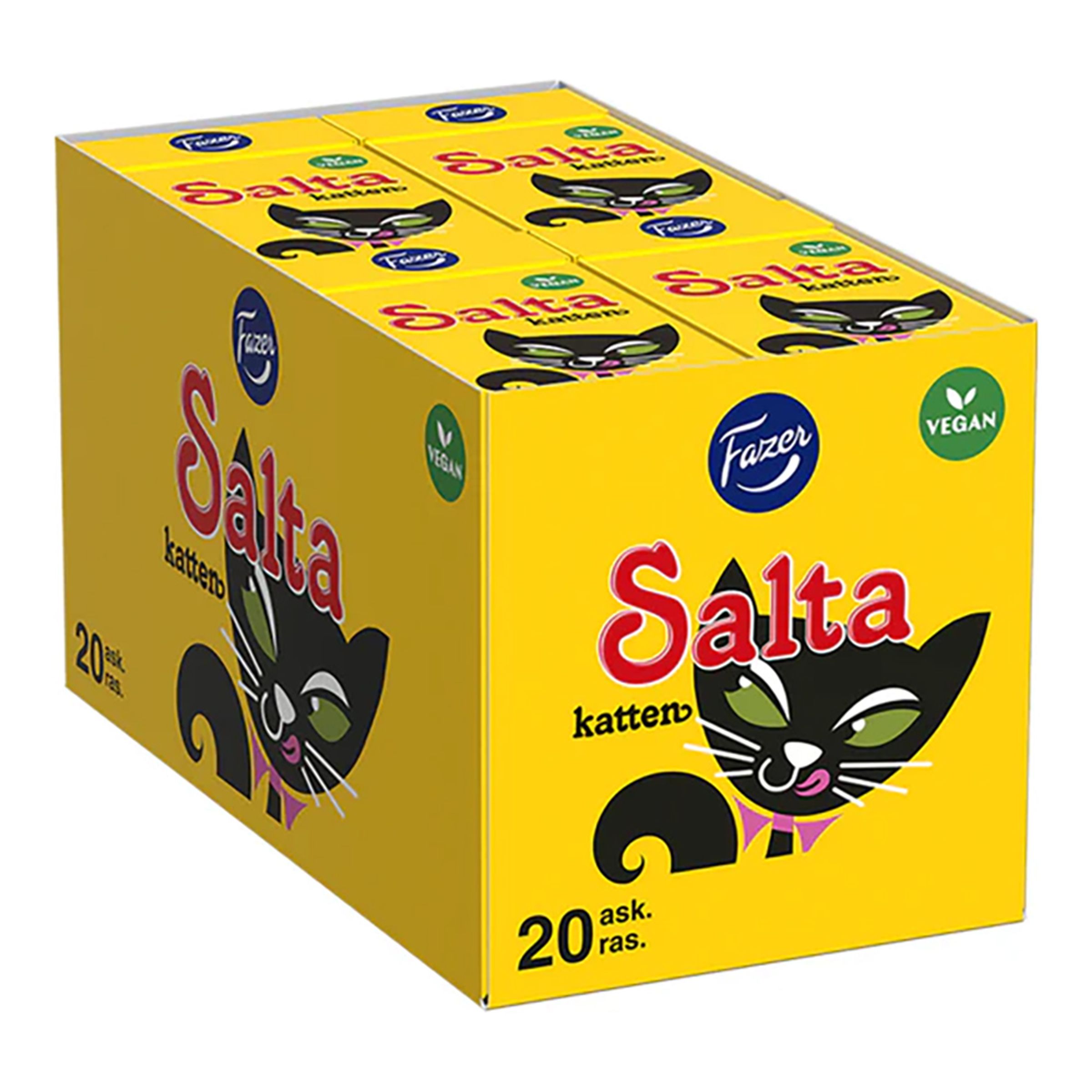 Fazer Salta Katten Tablettask Storpack - 20 x 38 g | Hem - Godis & Läsk - Godis | Maskeradspecialisten