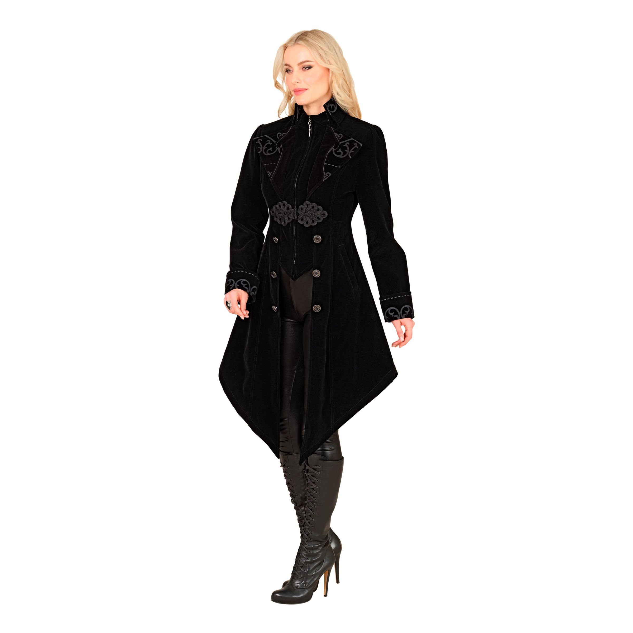 Sammetskappa Dam Svart Gotisk - Medium | Hem - Teman - Högtider - Halloween | Maskeradspecialisten