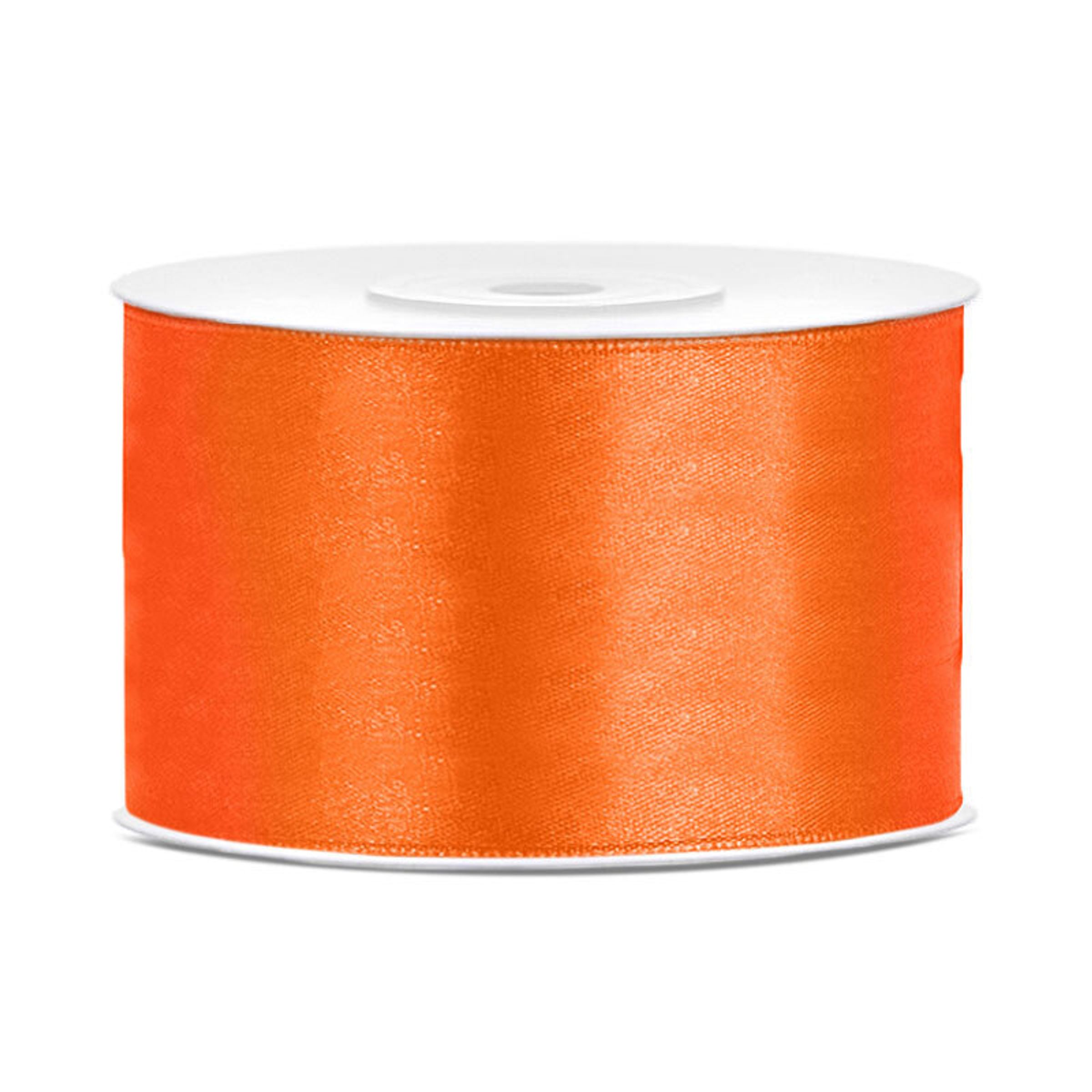 Satinband Orange - 38 mm x 25 | Hem - Teman - Färger - Orange | Maskeradspecialisten