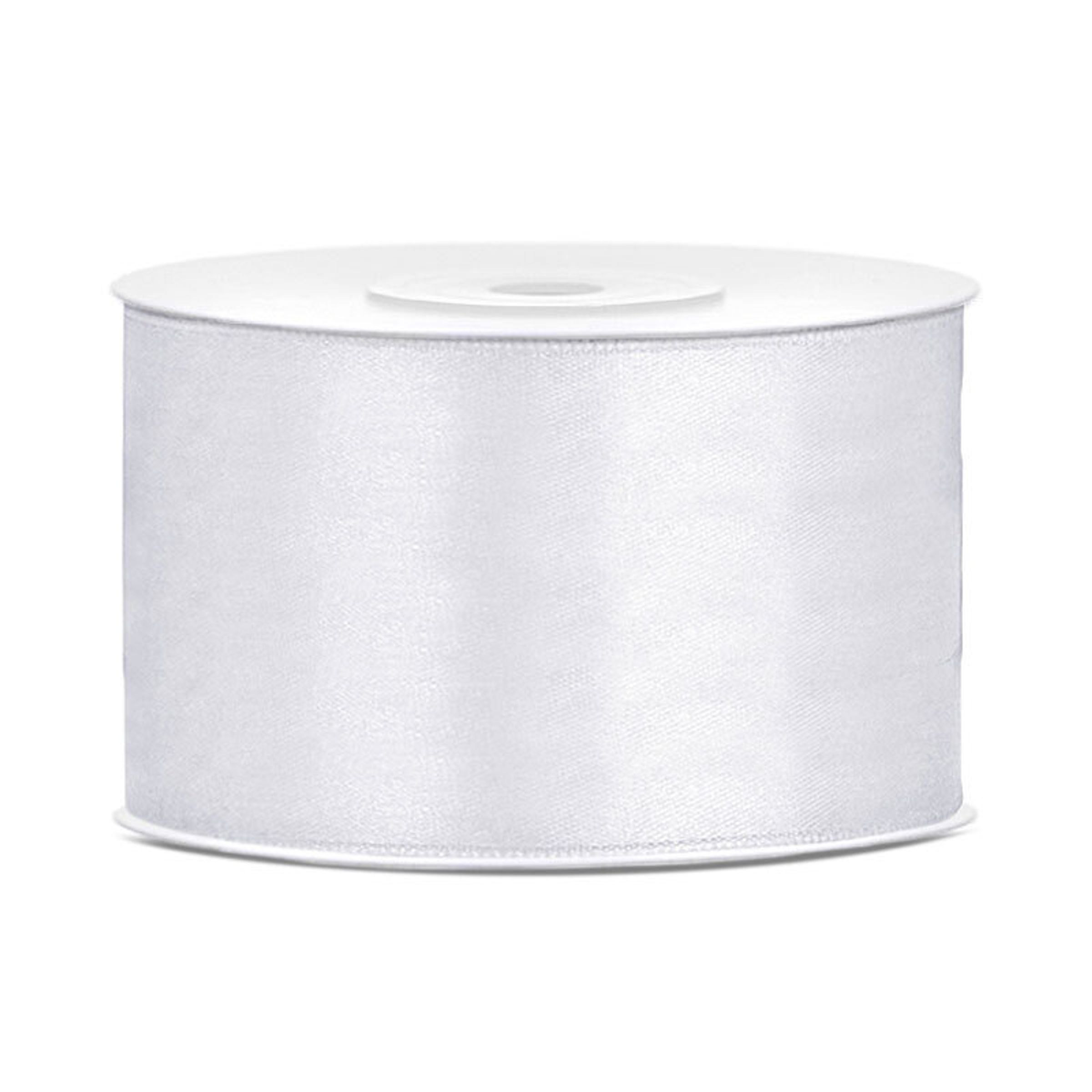 Satinbånd Hvidt - 38 mm x 25 m