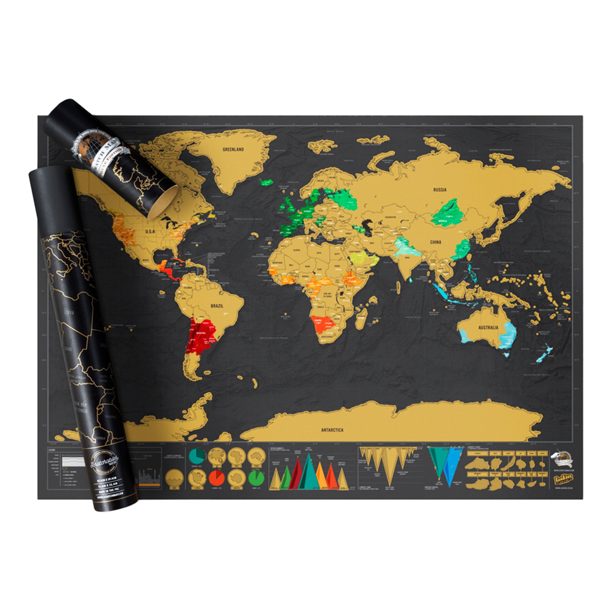 Scratch Map Deluxe | Hem - Roliga Prylar - Hobby & Fritid - Samlarprylar - Affischer & Posters | Pryloteket