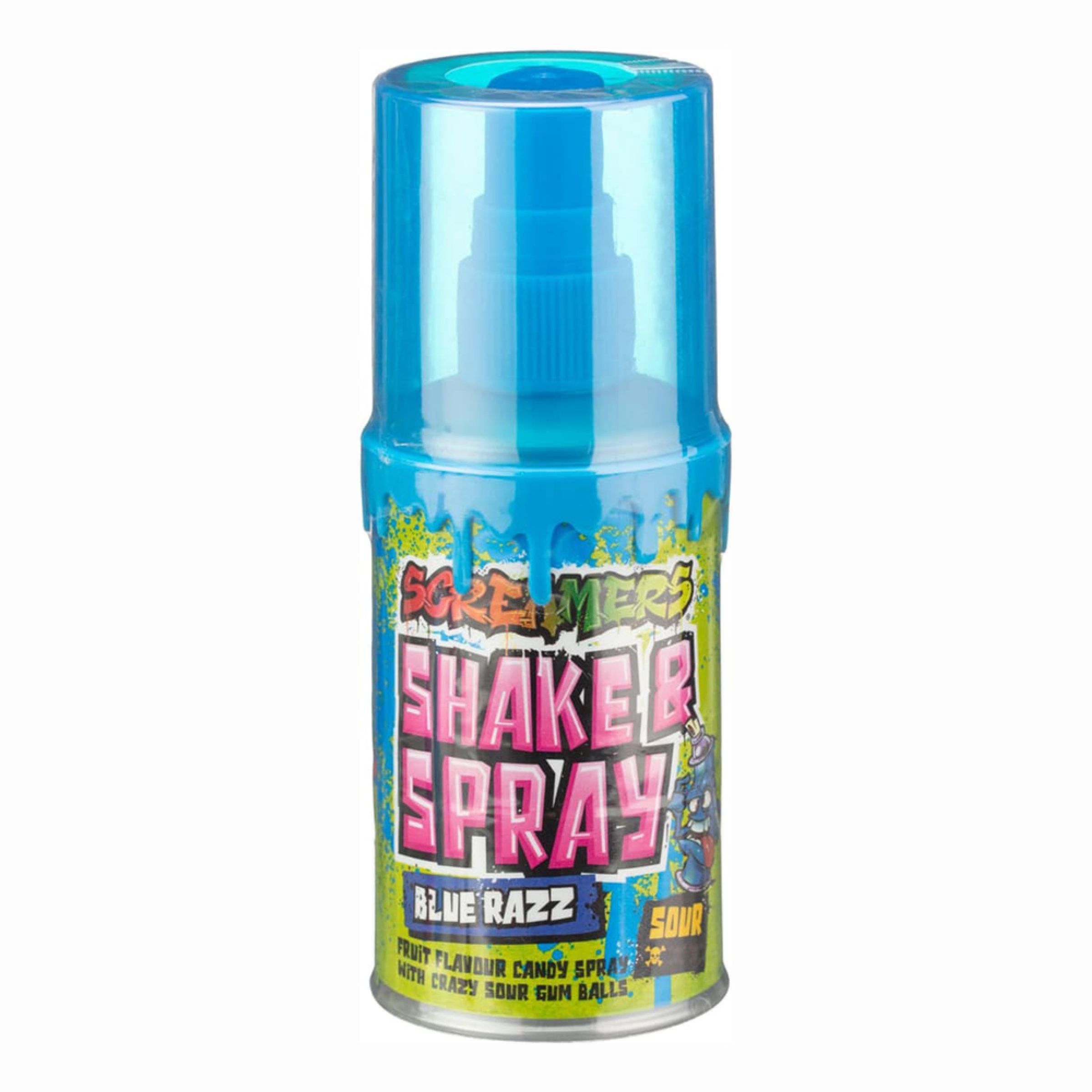 Screamers Shake & Spray Blue Razz - 60 ml | Hem - Godis & Läsk - Godis - Vegansk Godis | Maskeradspecialisten