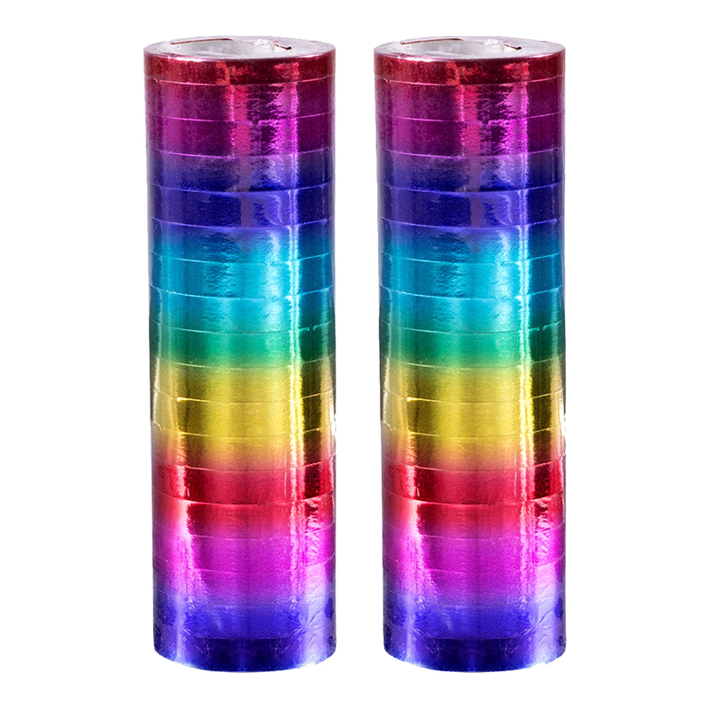 Serpentiner Regnbågsfärgad Metallic - 2-pack | Hem - Festartiklar - Festdekoration - Serpentiner | Pryloteket