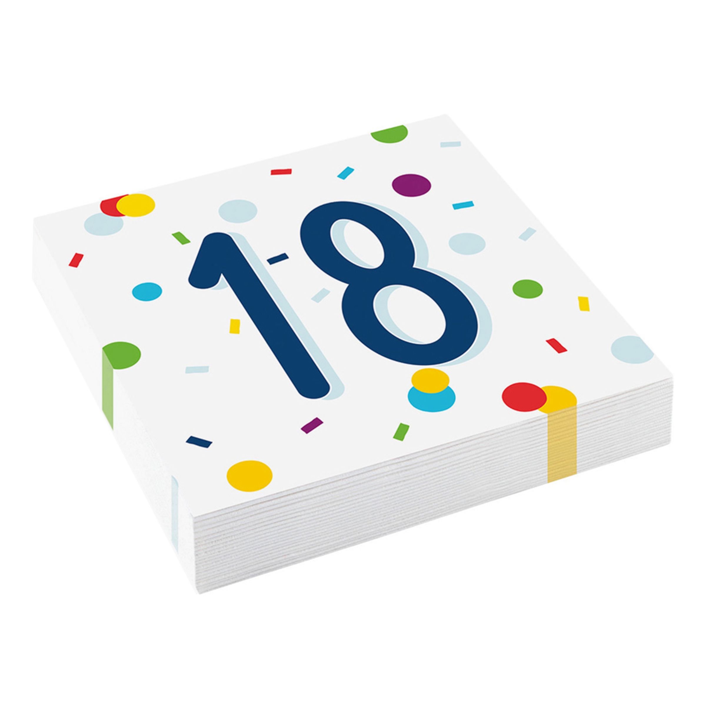 Servietter Confetti Birthday 18 - 20-pak