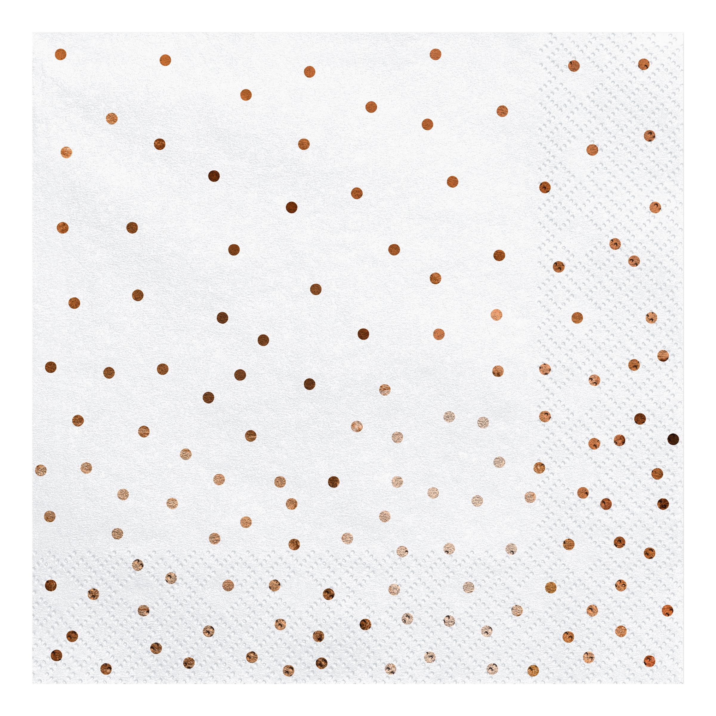 Servietter Dots Rosaguld - 20-pak