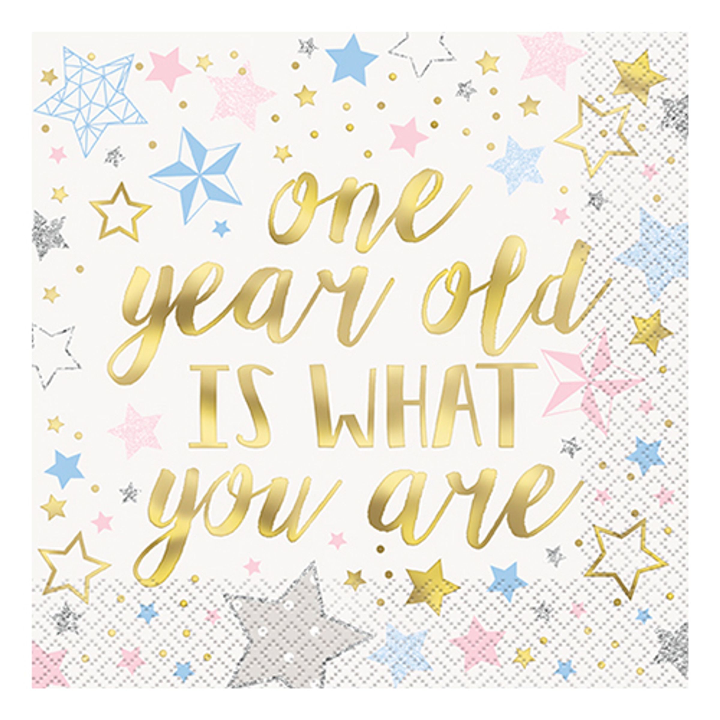 Servietter One Year Stjerner Twinkle - 16-stk