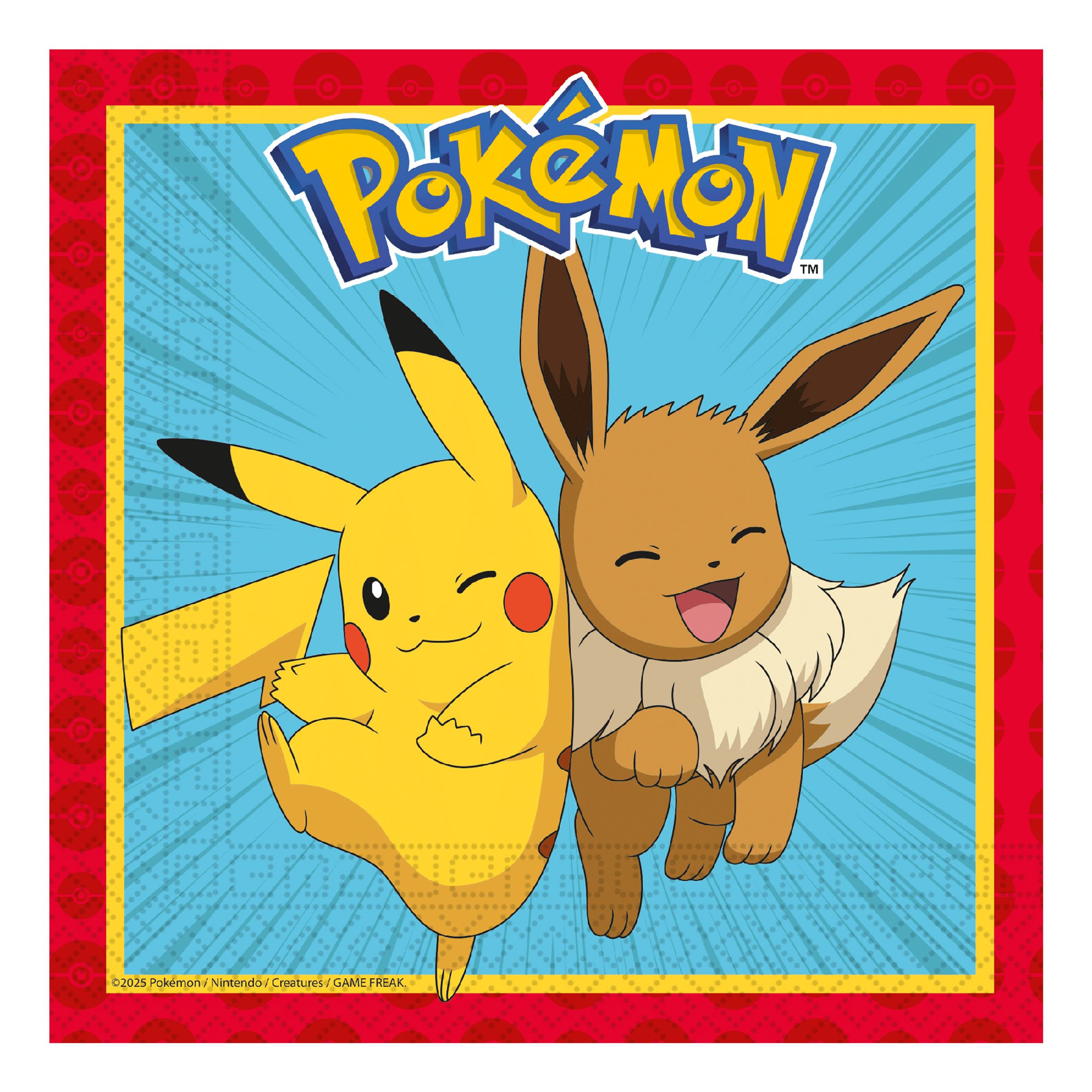 Decorata Party Servietter - 20-pak - 33x33 cm - Pokémon