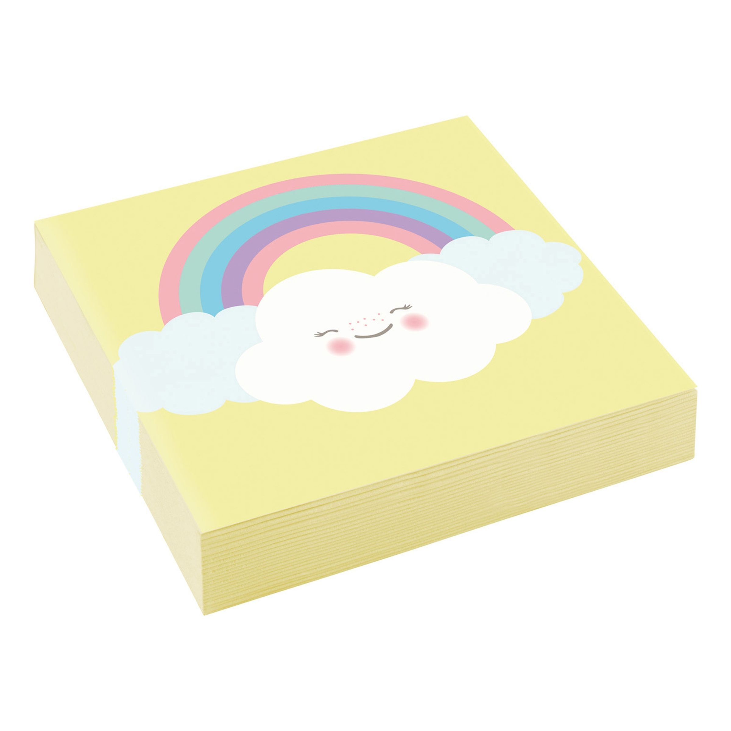 Servietter Rainbow & Cloud Gul - 20-pak