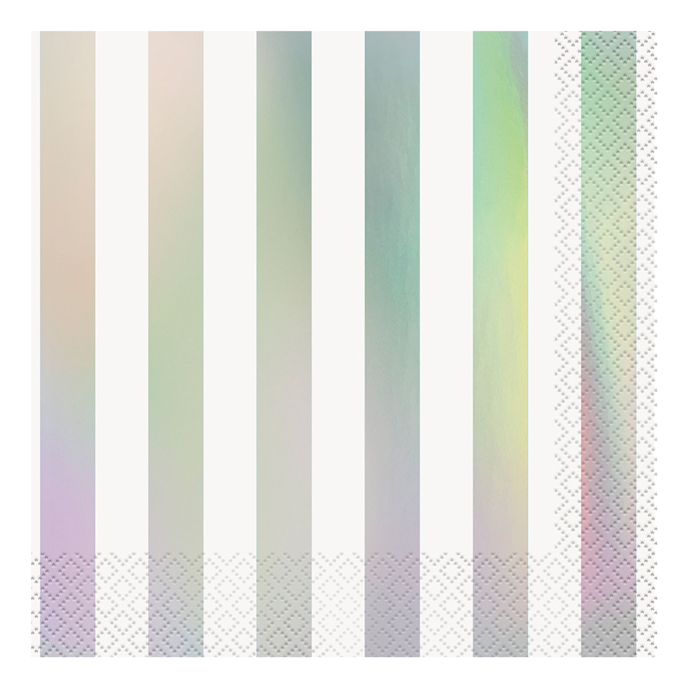 Servietter Sølv Metallic Stribede - 16-stk