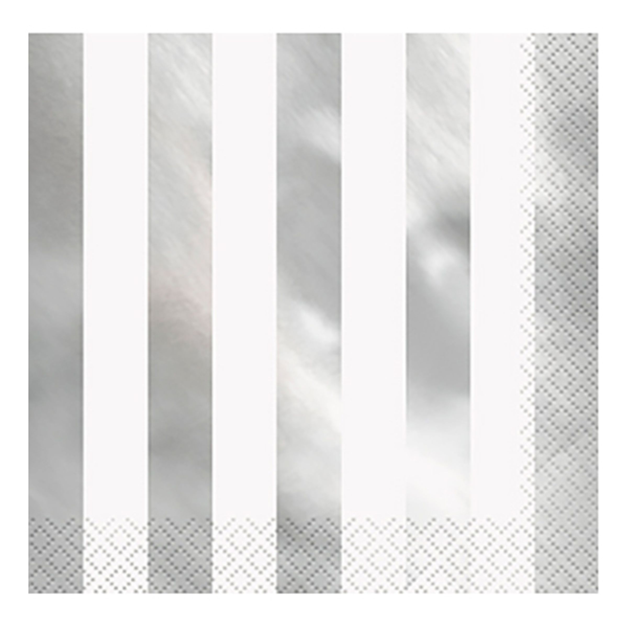 Servietter Sølv Metallic Stribede - 16-pak