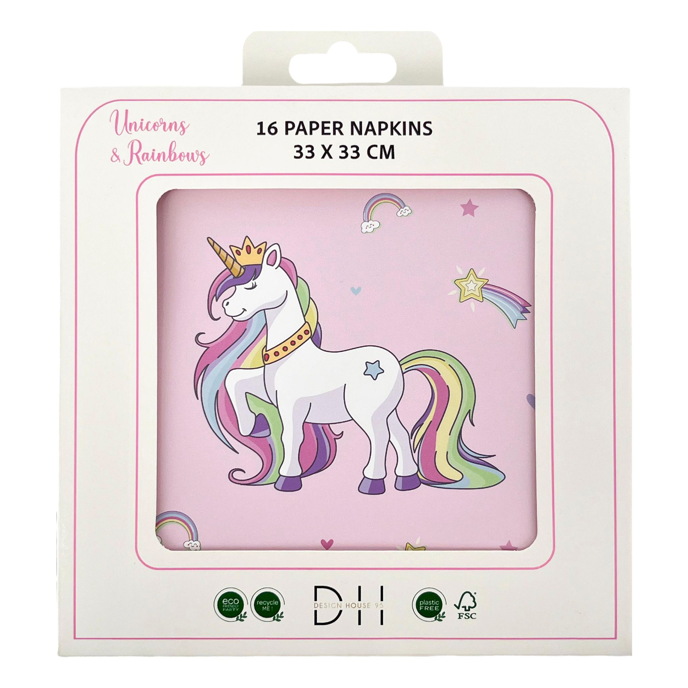 Servietter Unicorns & Rainbows - 16-pak