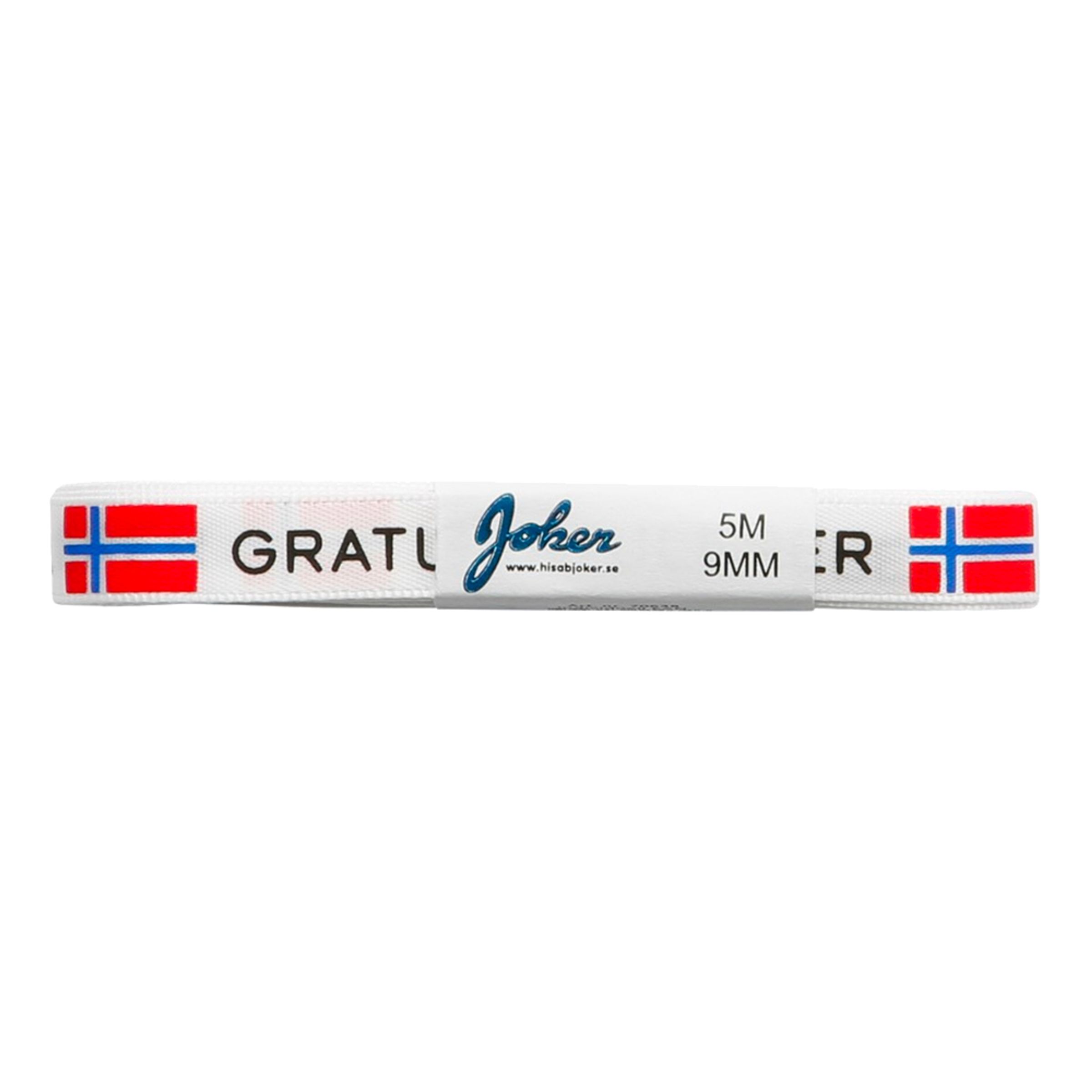 Silkebånd "Gratulerer" Norske Flag