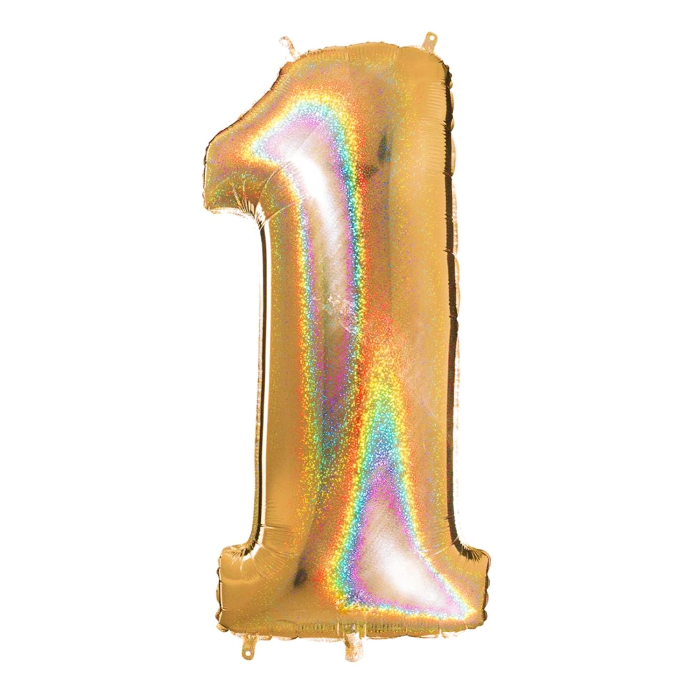 Talballon Glitter Guld - Tal 1