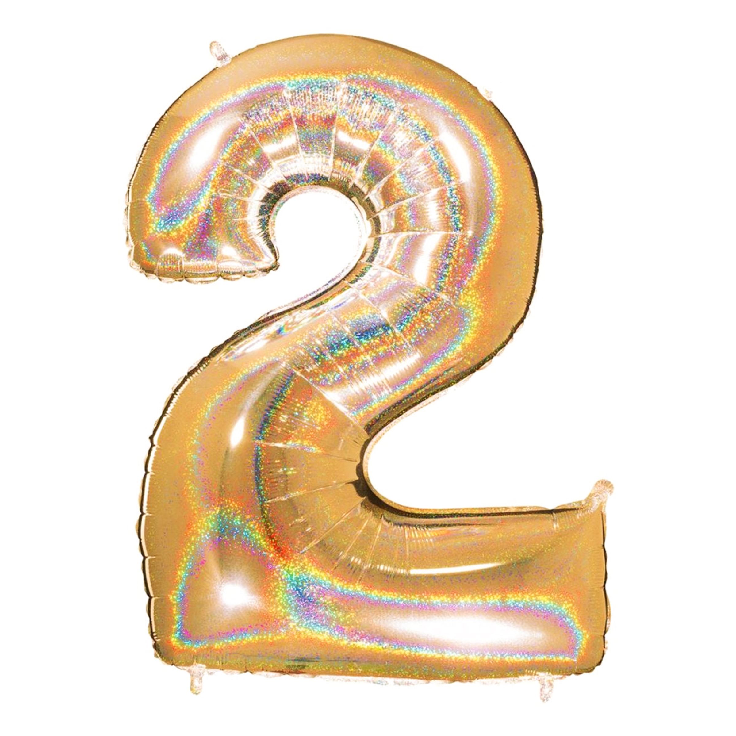 Talballon Glitter Guld - Tal 2