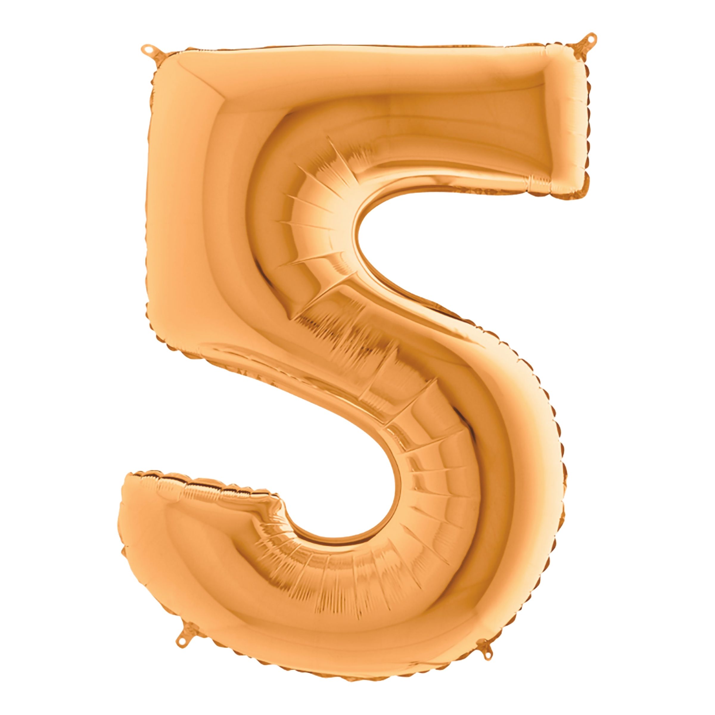 Sifferballong Guld Metallic - Siffra 5 | Hem - Festartiklar - Ballonger - Folieballonger | Maskeradspecialisten
