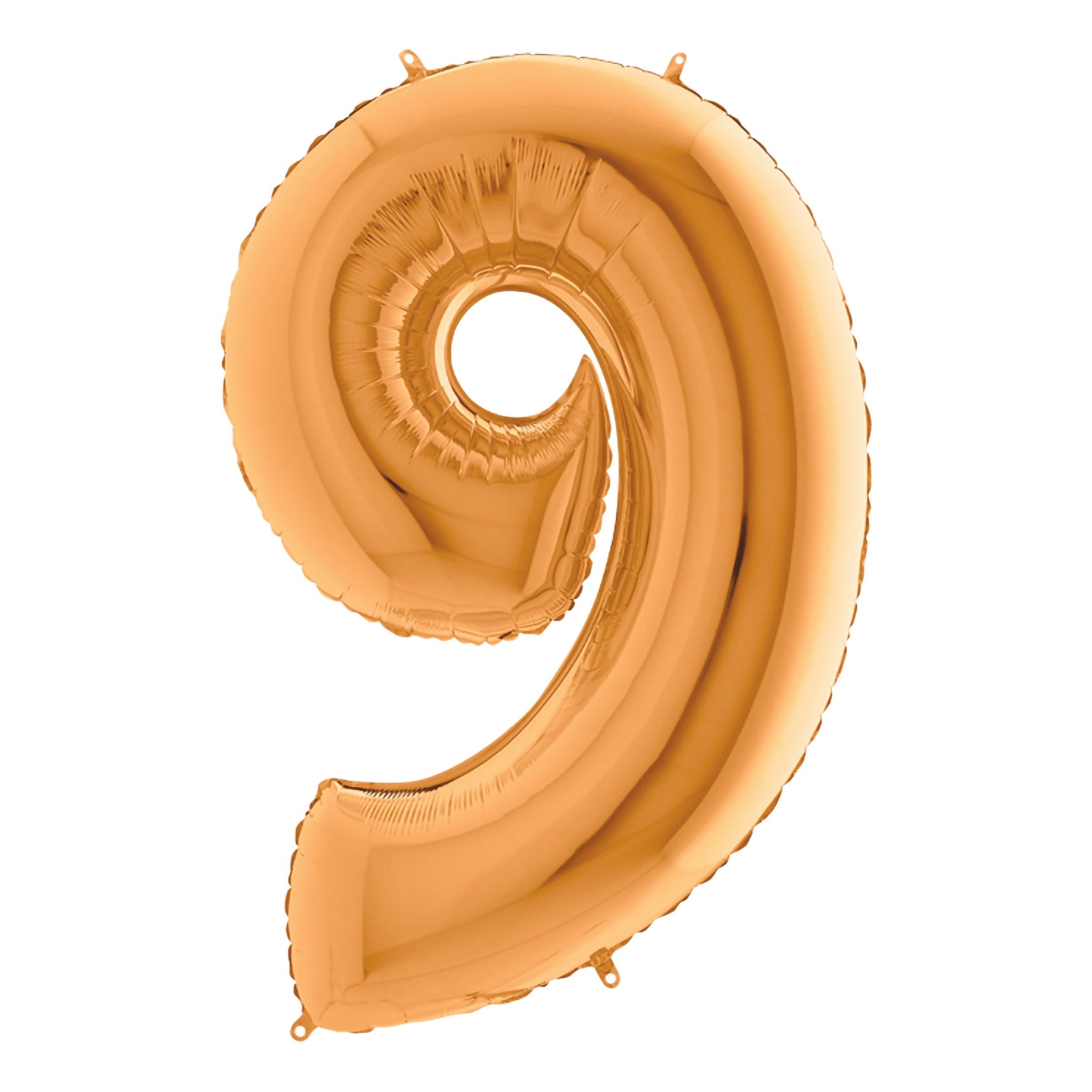 Sifferballong Guld Metallic - Siffra 9 | Hem - Festartiklar - Ballonger - Folieballonger | Maskeradspecialisten