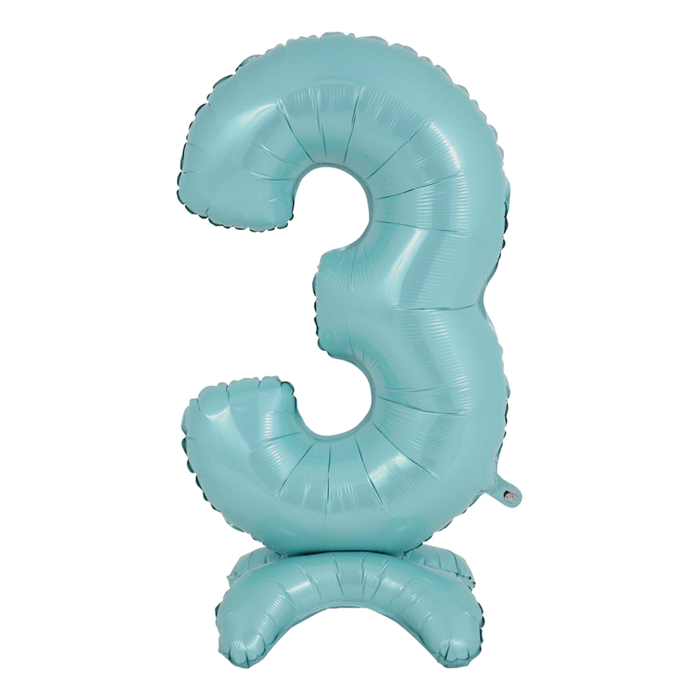 Sifferballong med Ställning Pastellblå - Siffra 3 | Hem - Festartiklar - Ballonger - Folieballonger | Pryloteket