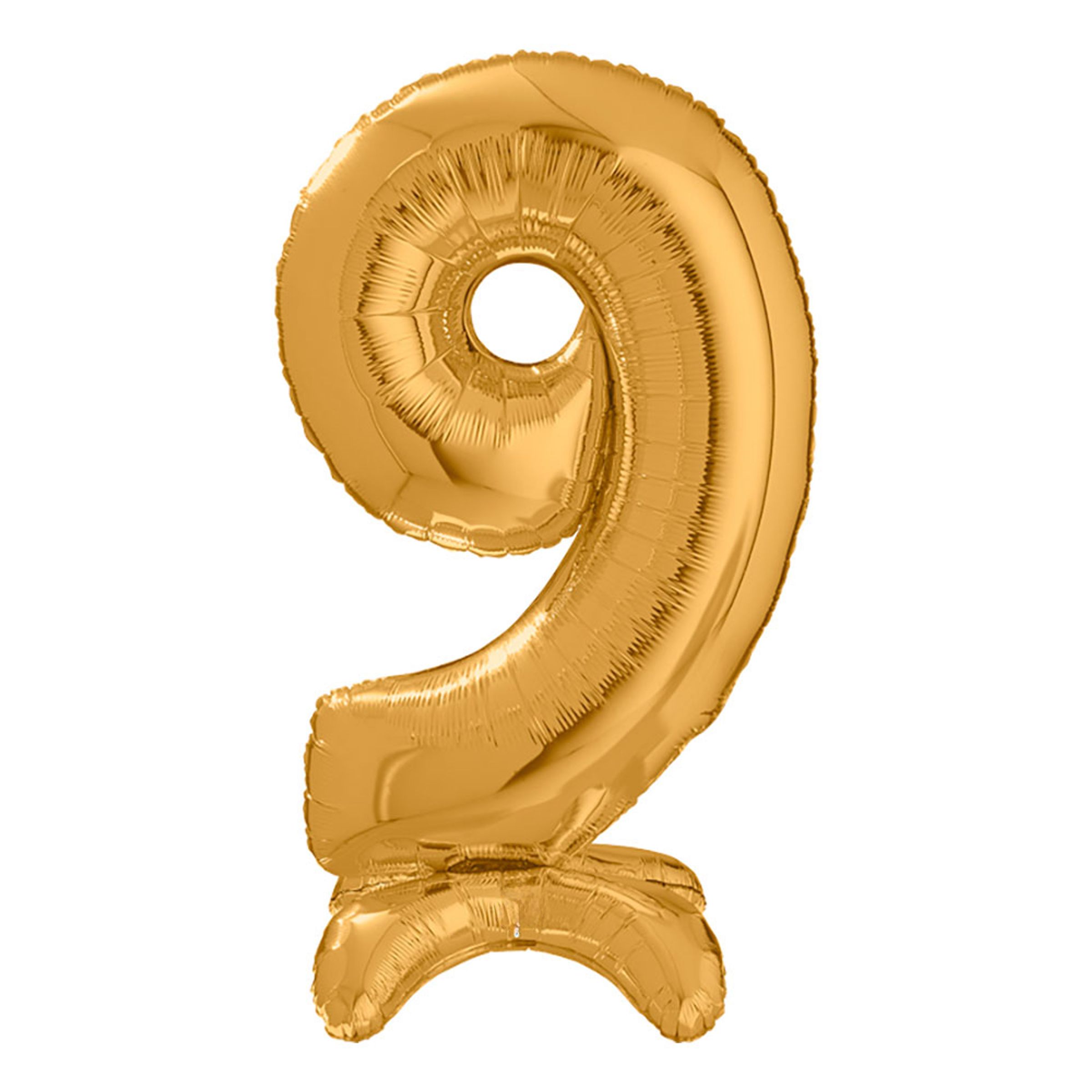 Talballon med Stativ Guld - Tal 9