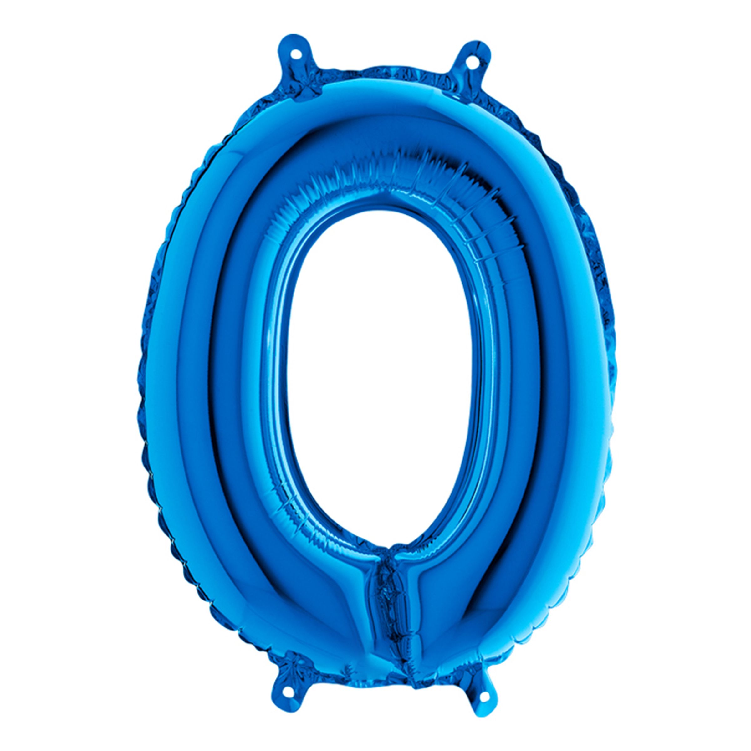Sifferballong Mini Blå Metallic - Siffra 0 | Hem - Festartiklar - Ballonger - Folieballonger | Pryloteket