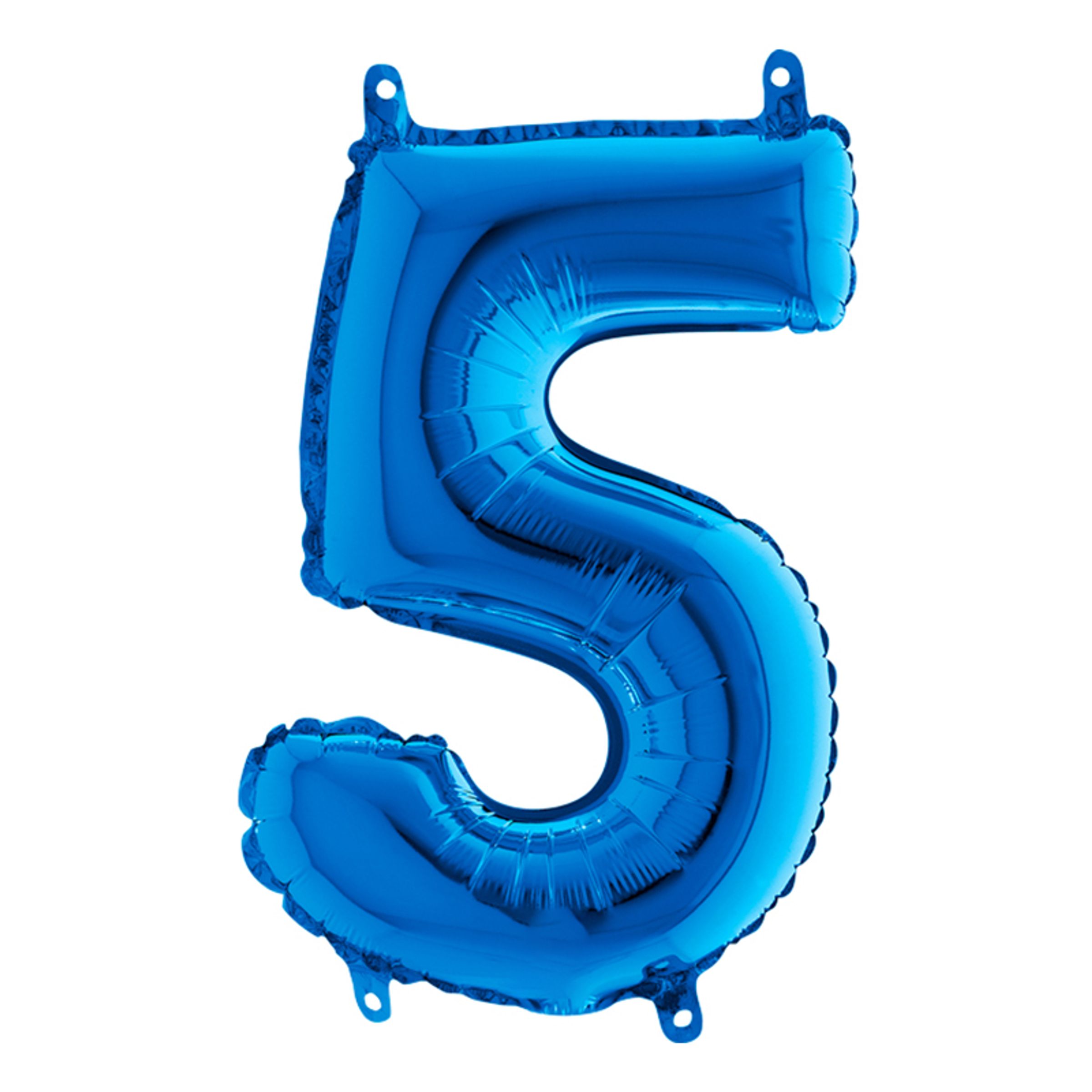 Sifferballong Mini Blå Metallic - Siffra 5 | Hem - Festartiklar - Ballonger - Folieballonger | Pryloteket