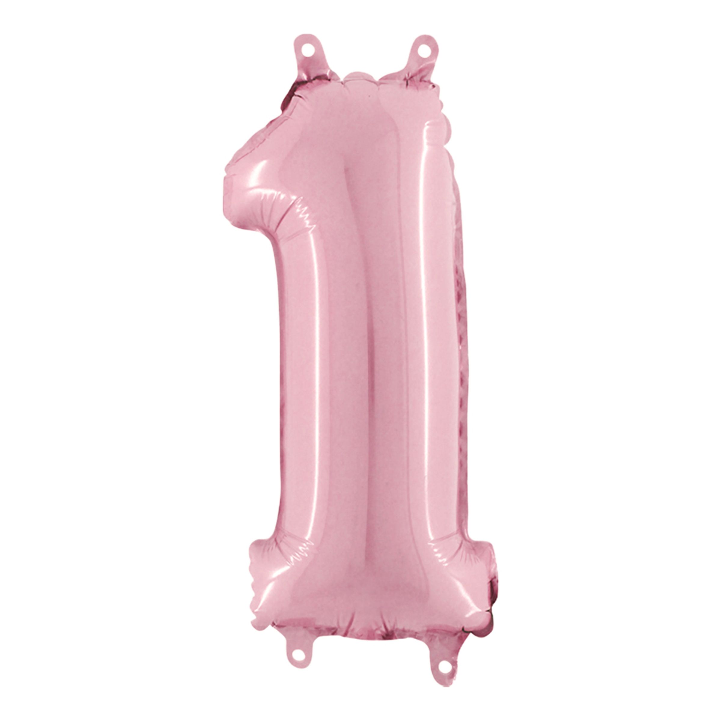 Sifferballong Mini Ljusrosa Pastell - Siffra 1 | Hem - Festartiklar - Ballonger - Folieballonger | Pryloteket