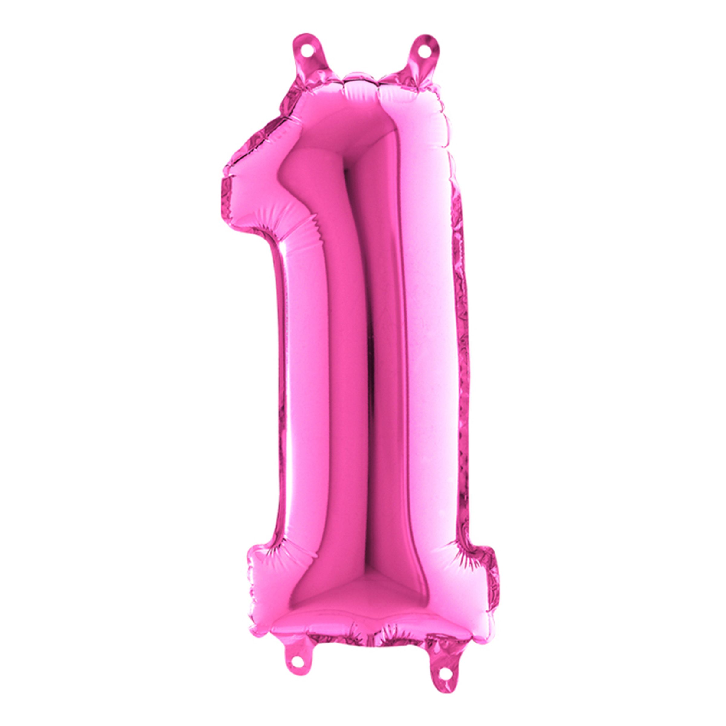 Sifferballong Mini Rosa Metallic - Siffra 1 | Hem - Festartiklar - Ballonger - Folieballonger | Pryloteket