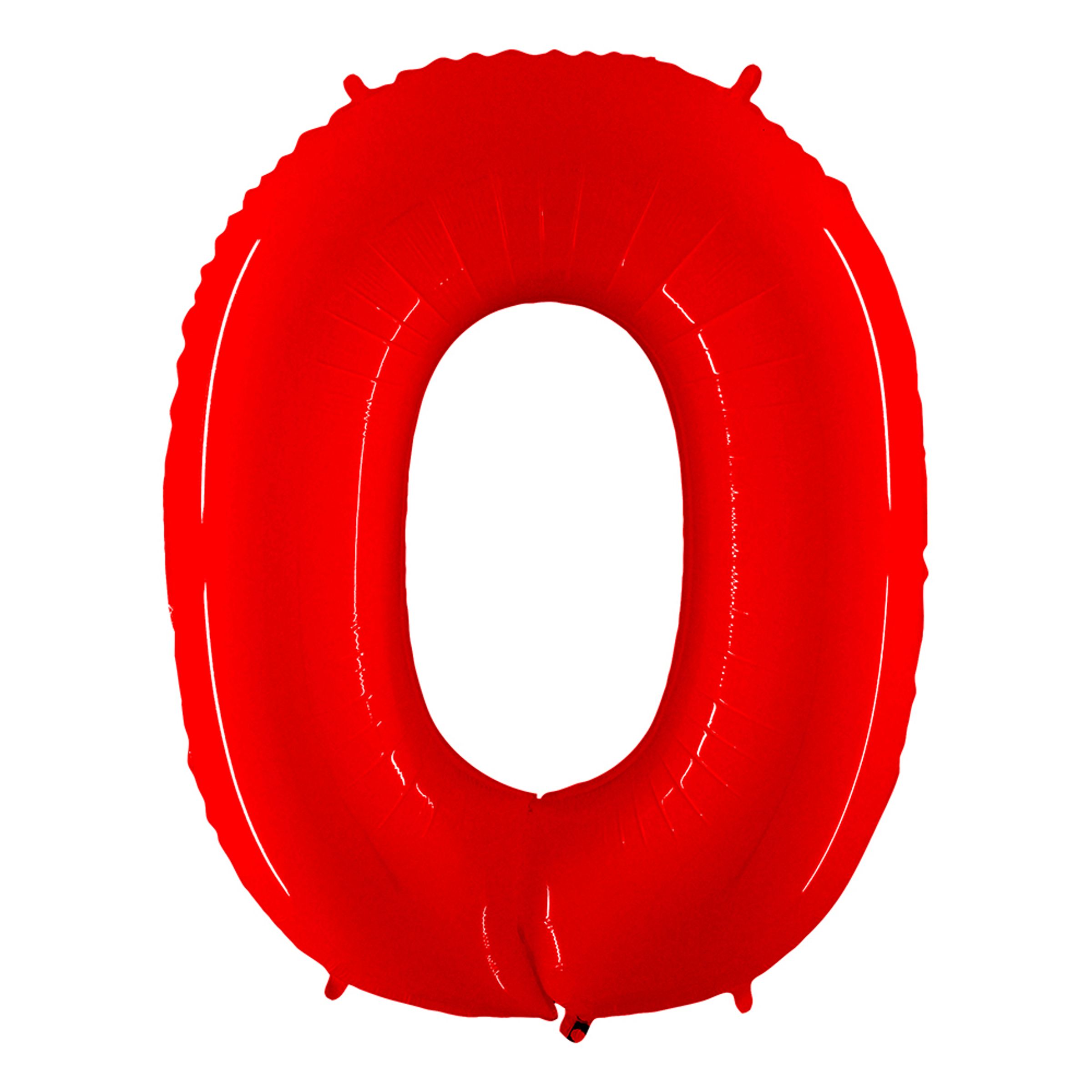 Sifferballong Neon Röd - Siffra 0 | Hem - Festartiklar - Ballonger - Folieballonger | Pryloteket