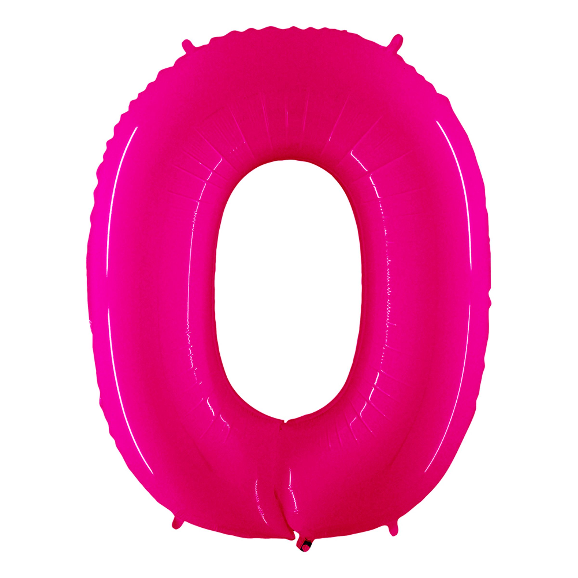 Sifferballong Neon Rosa - Siffra 0 | Hem - Festartiklar - Ballonger - Folieballonger | Pryloteket
