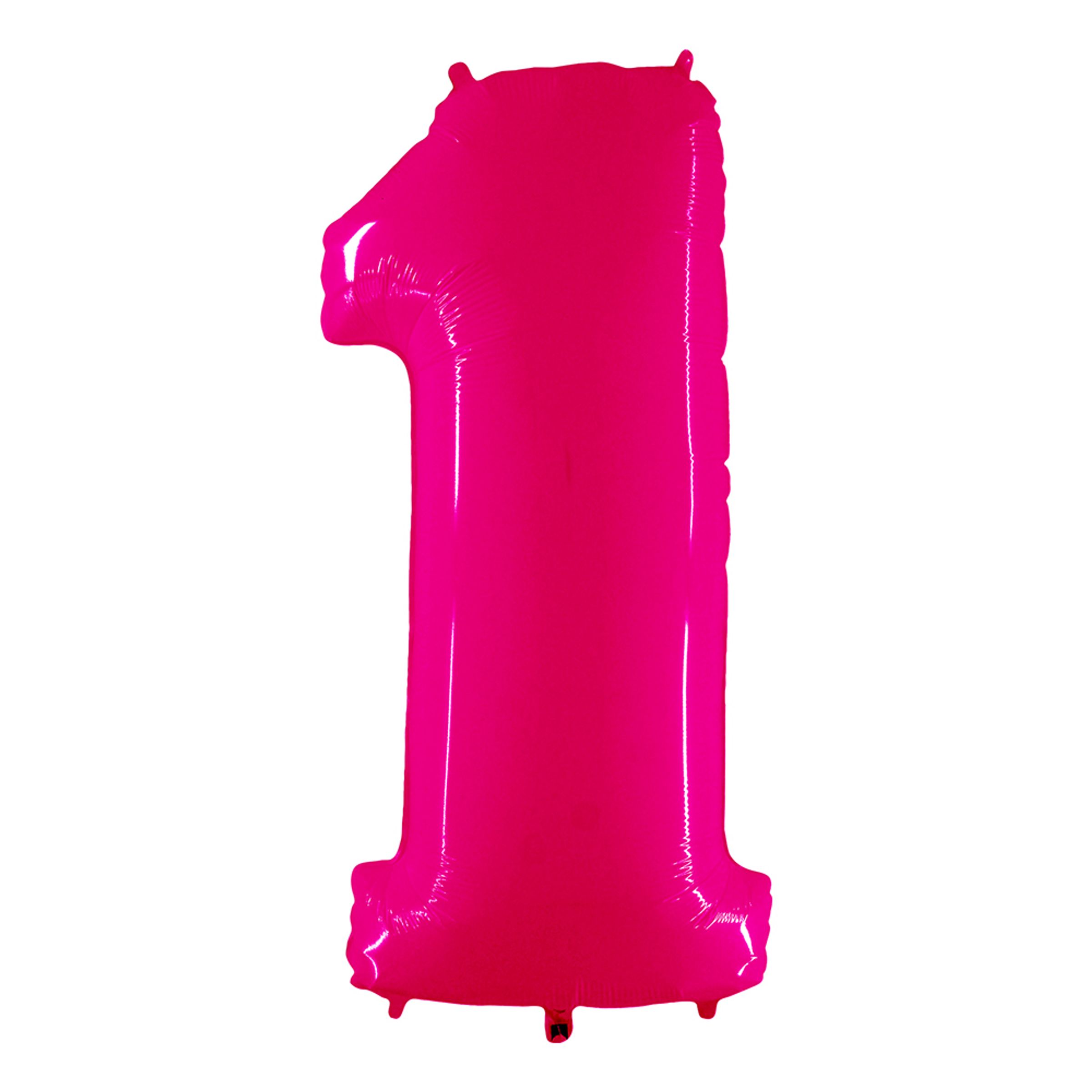 Tal-ballon Neon Lyserød - Tal 1