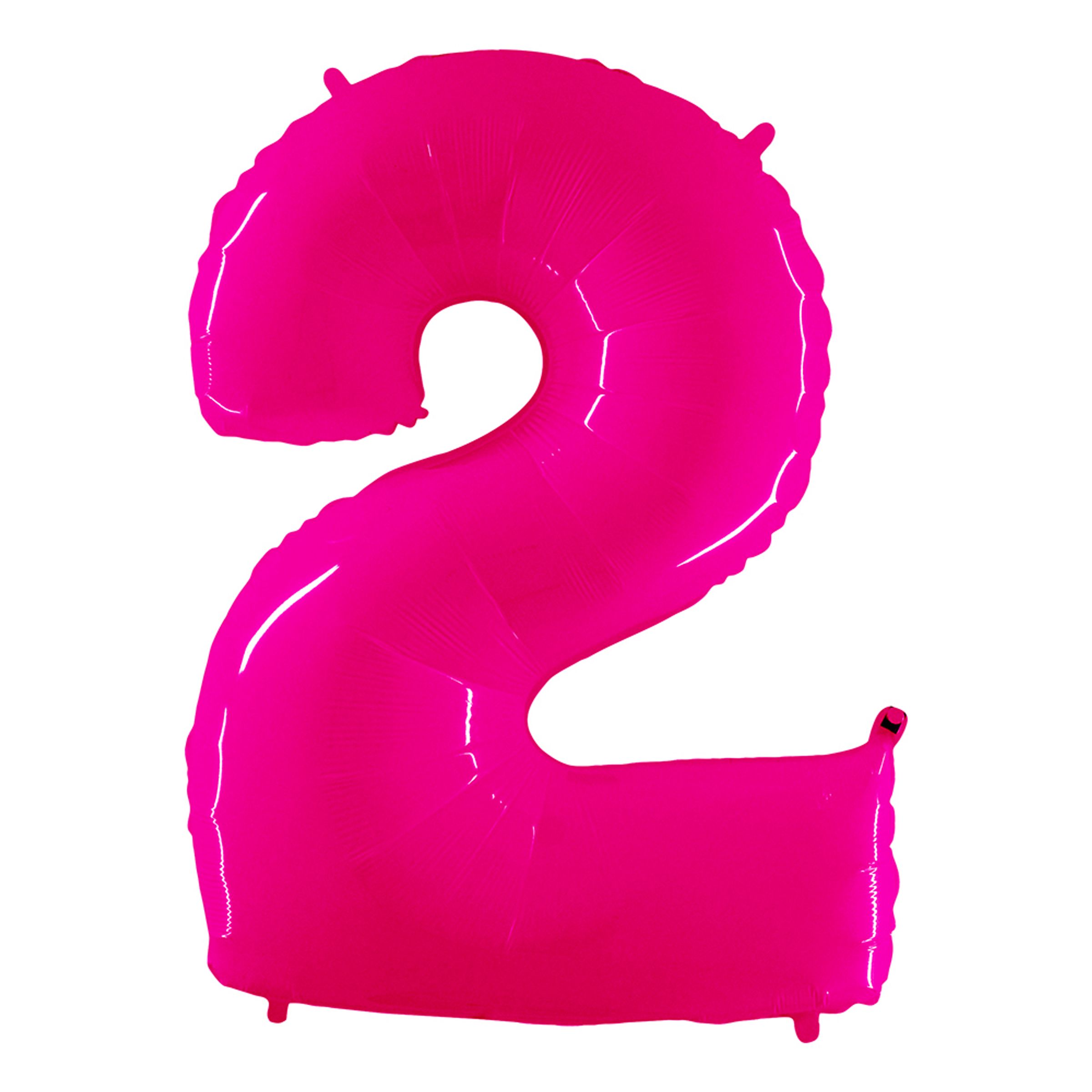 Sifferballong Neon Rosa - Siffra 2 | Hem - Festartiklar - Ballonger - Folieballonger | Pryloteket