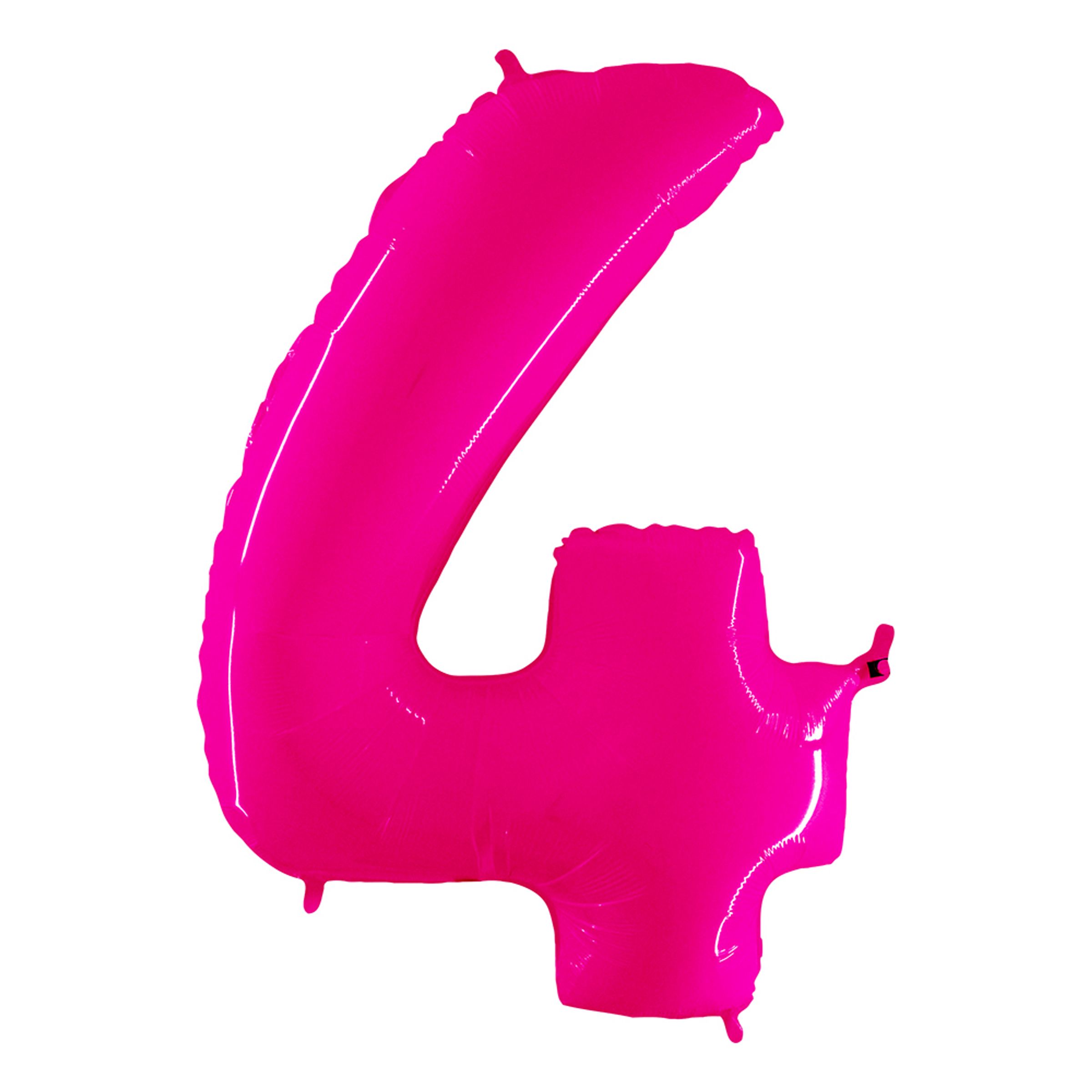 Sifferballong Neon Rosa - Siffra 4 | Hem - Festartiklar - Ballonger - Folieballonger | Maskeradspecialisten