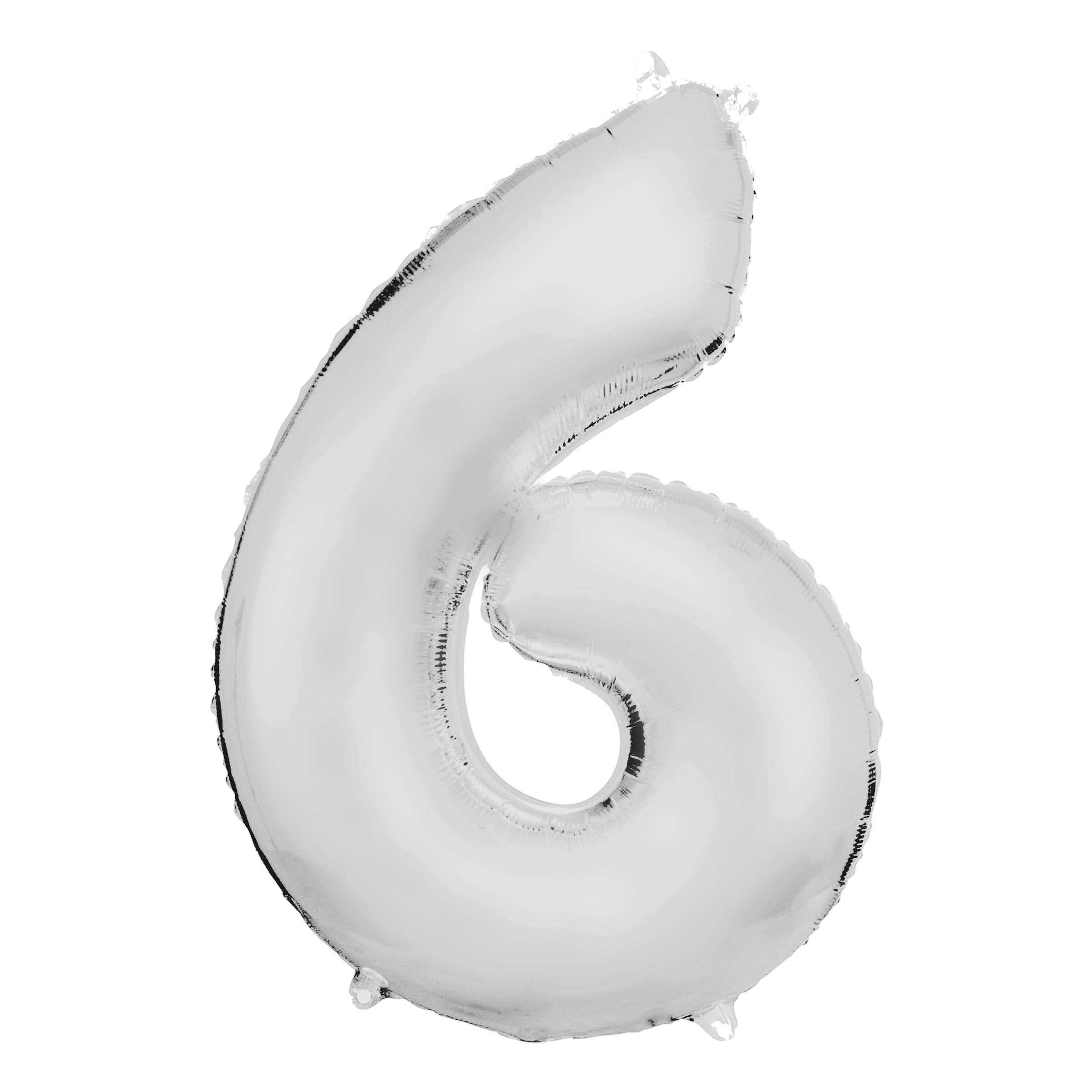 Talballon Hvid Satin - Tal 6