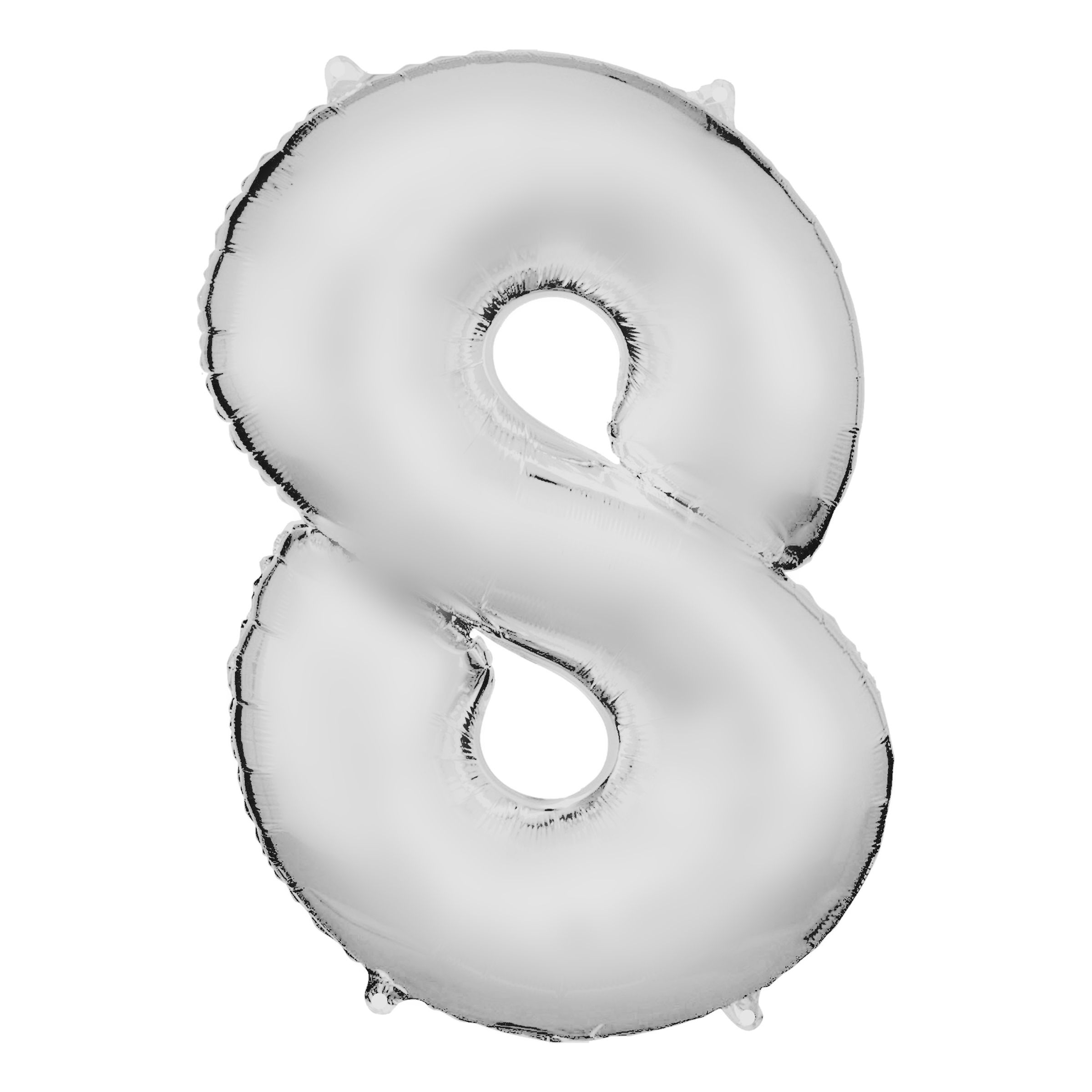 Talballon Hvid Satin - Tal 8
