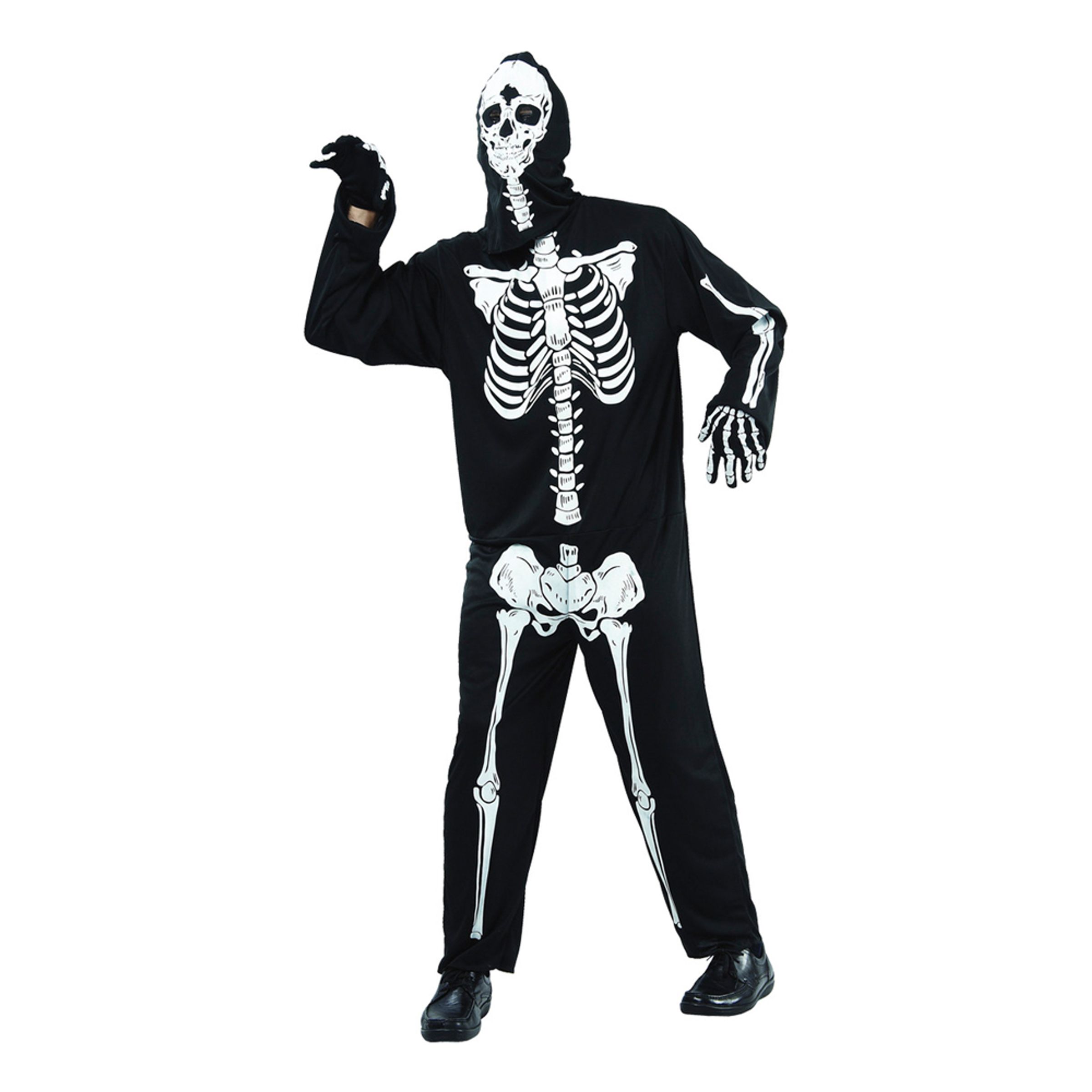 Skelet kostume - One Size Voksen